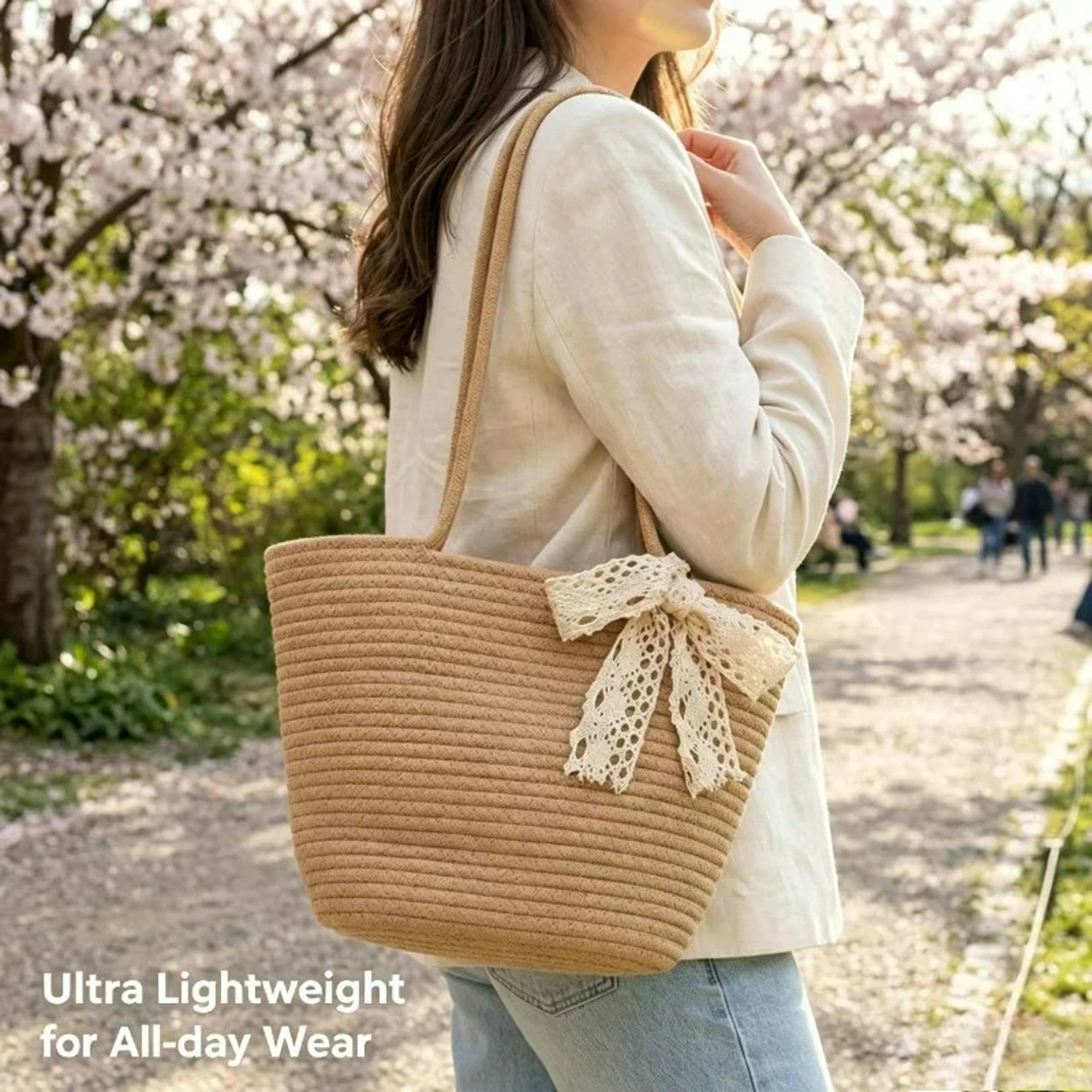Handcrafted Straw Beach Tote For Summer Vacations 1