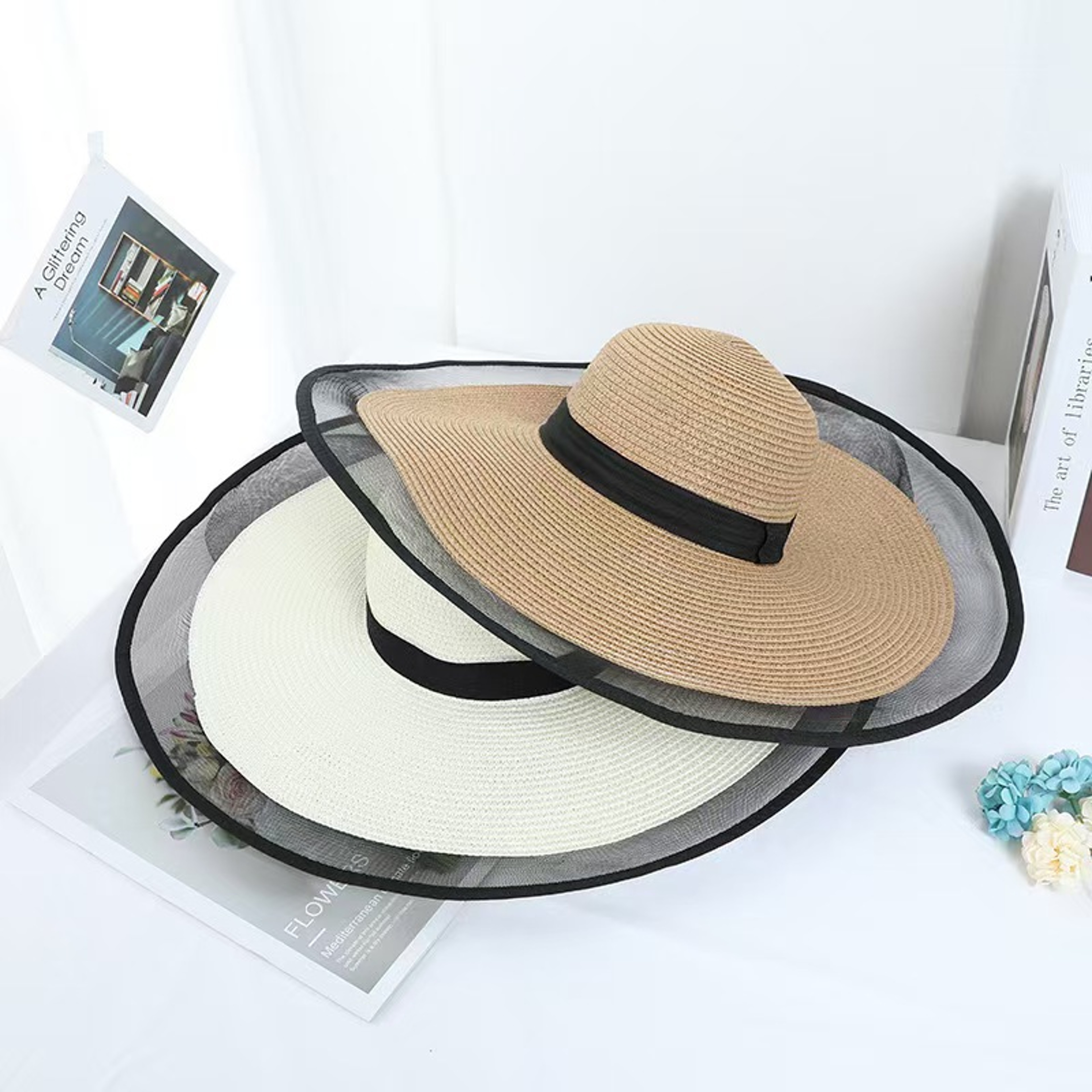 Women Wide Brim Sun Hat Foldable Straw Beach Cap – view 4