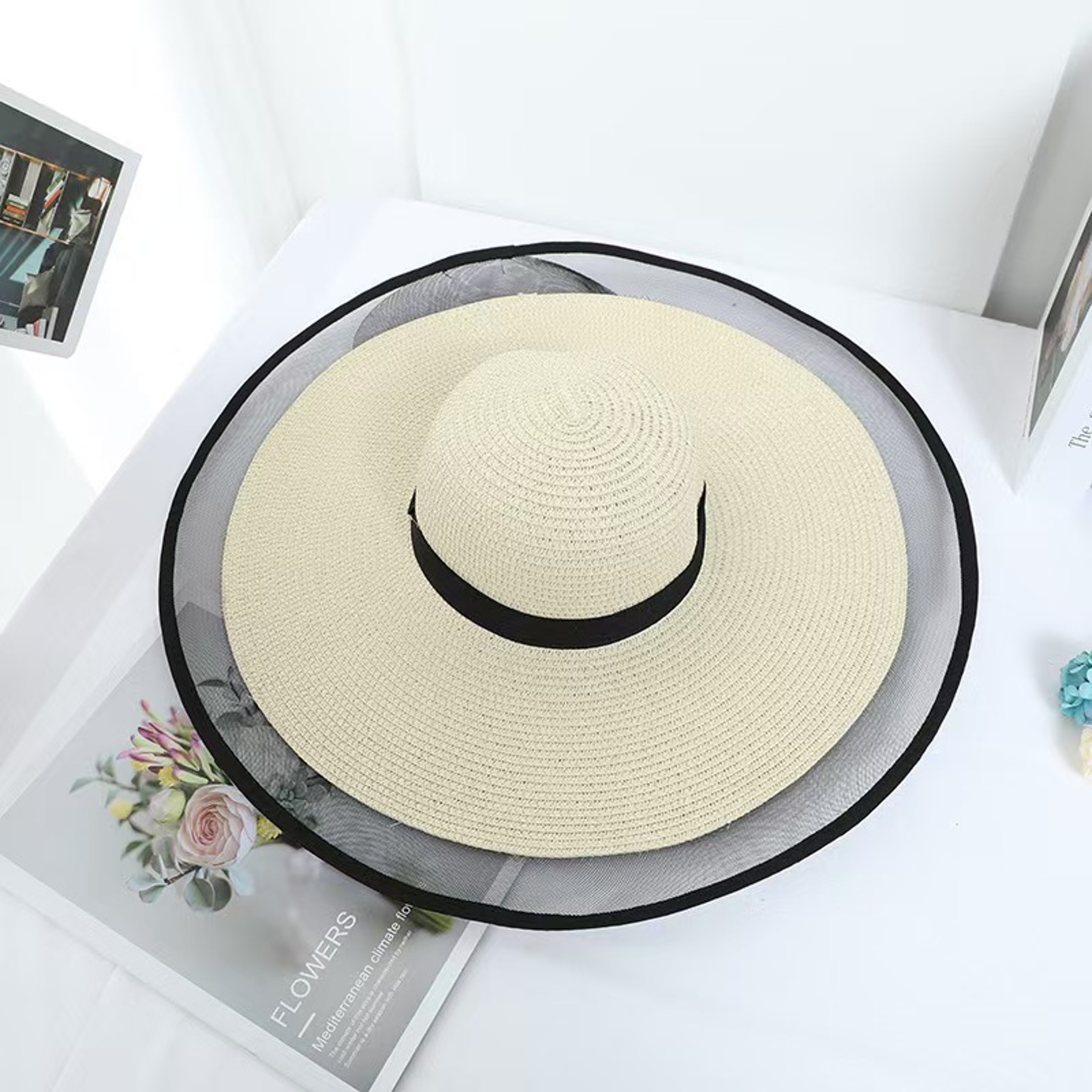 Women Wide Brim Sun Hat Foldable Straw Beach Cap – view 8