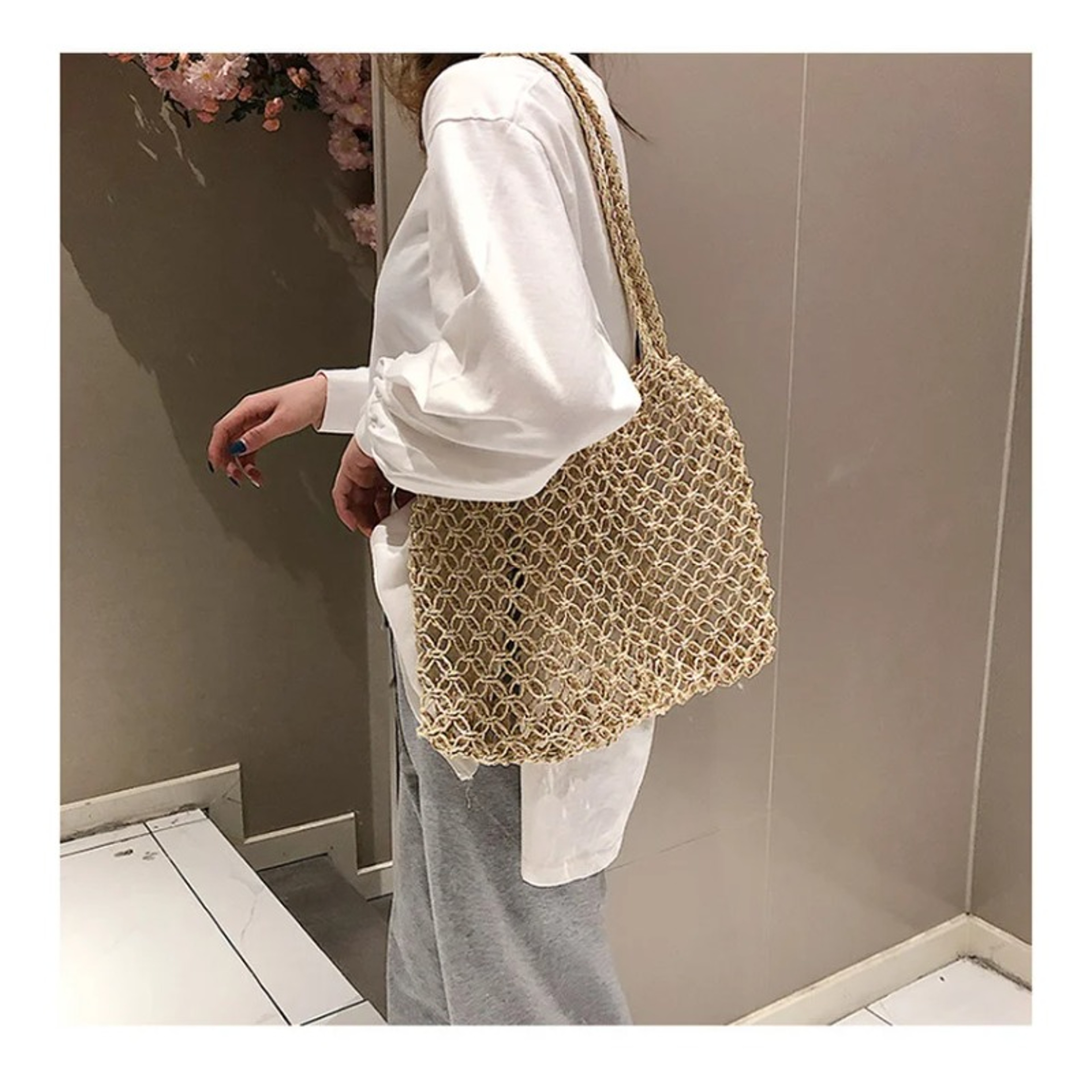 Handmade Cotton Woven beach bag and Summer Vacation Shopper – view 2