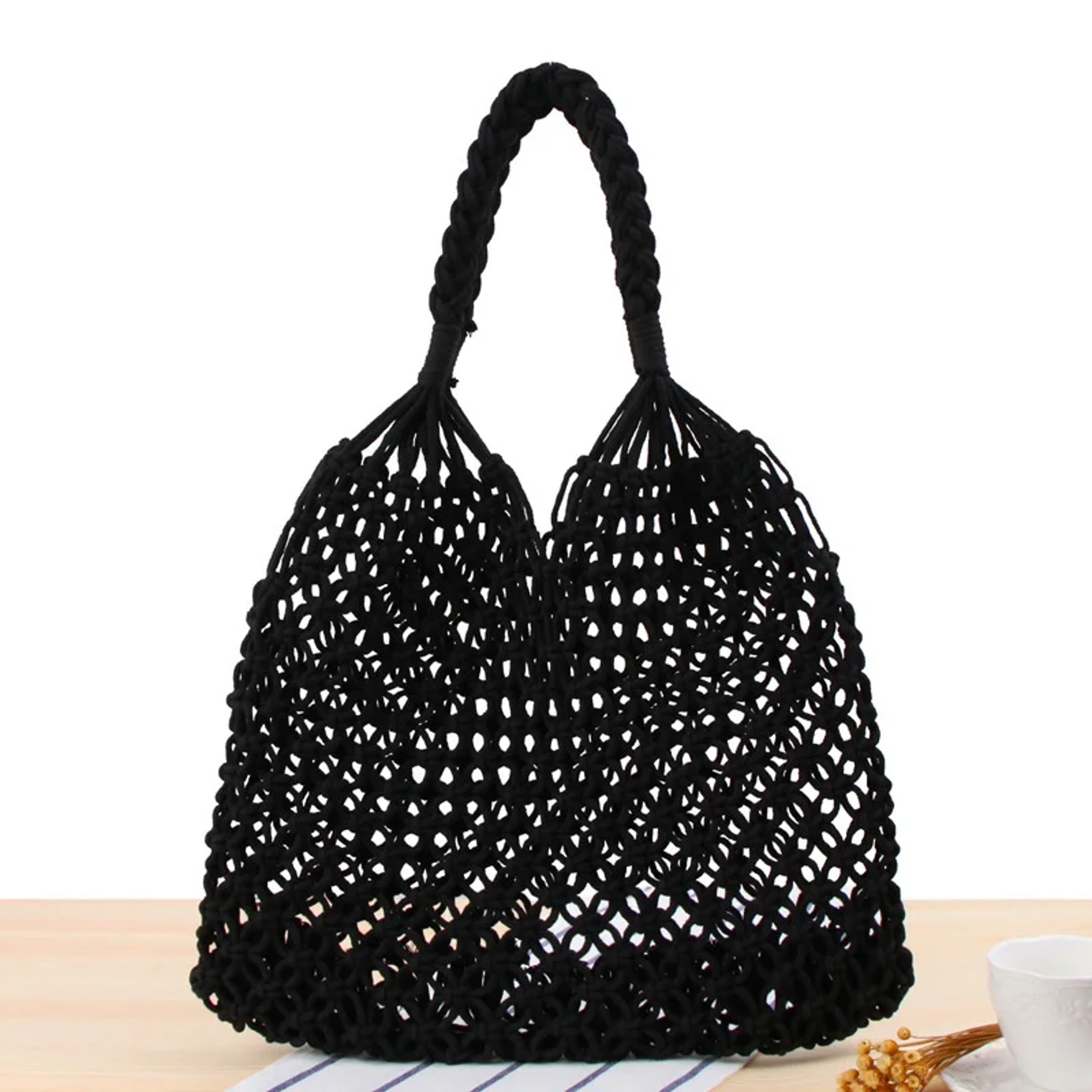 Handmade Cotton Woven beach bag and Summer Vacation Shopper – view 7
