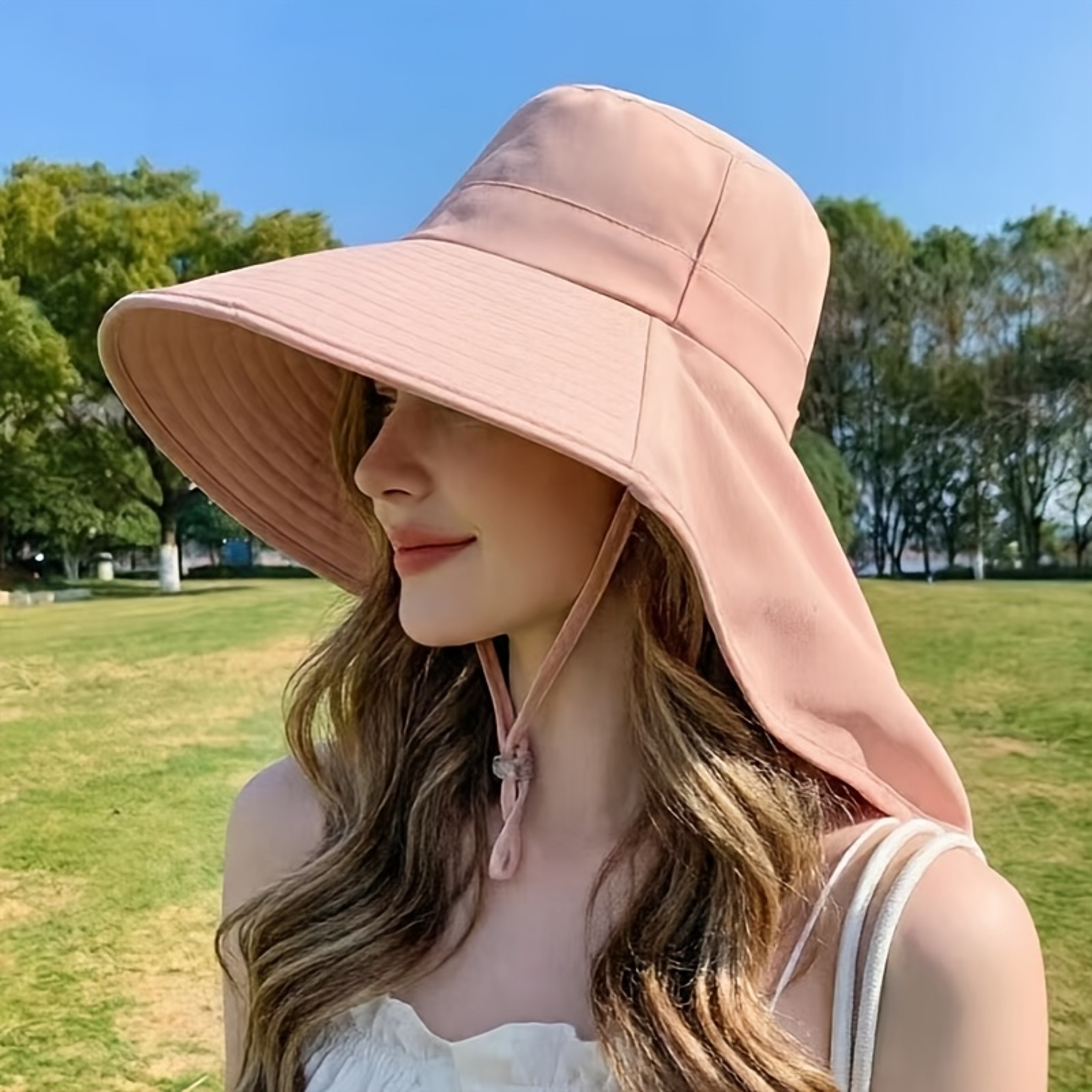 Women's Summer Sun Hat with Detachable Shawl and UV Protection – view 2