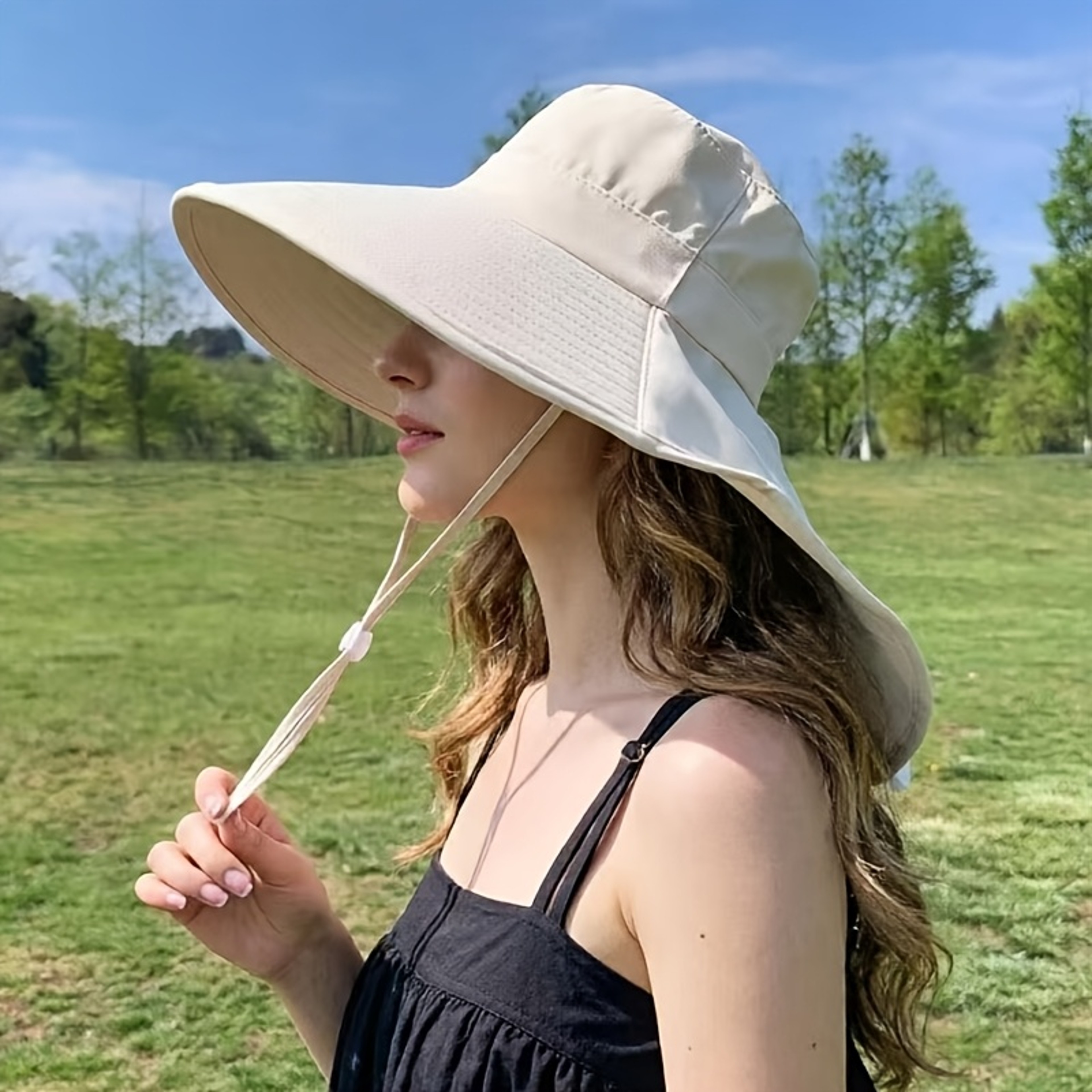 Women's Summer Sun Hat with Detachable Shawl and UV Protection – view 3