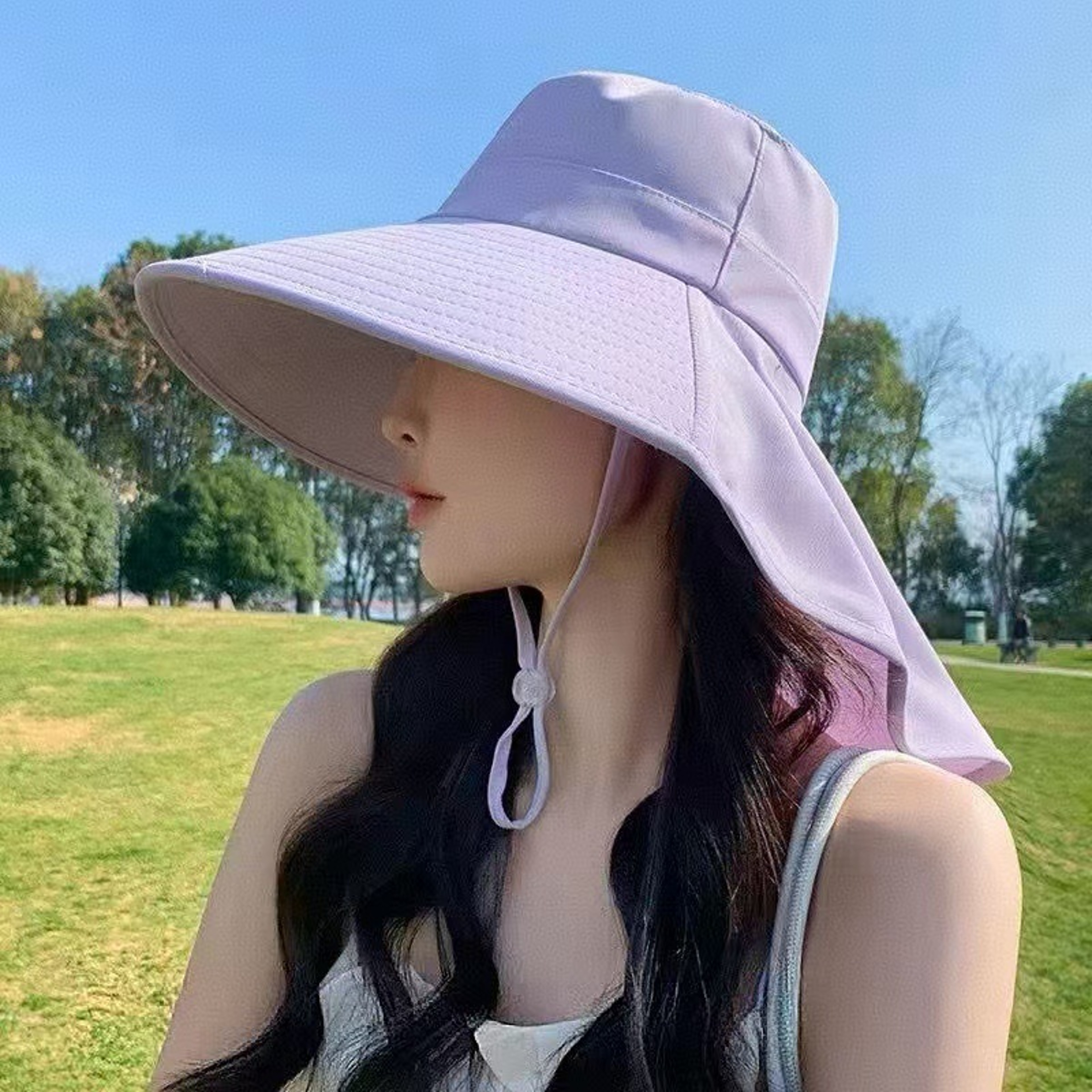 Women's Summer Sun Hat with Detachable Shawl and UV Protection – view 9