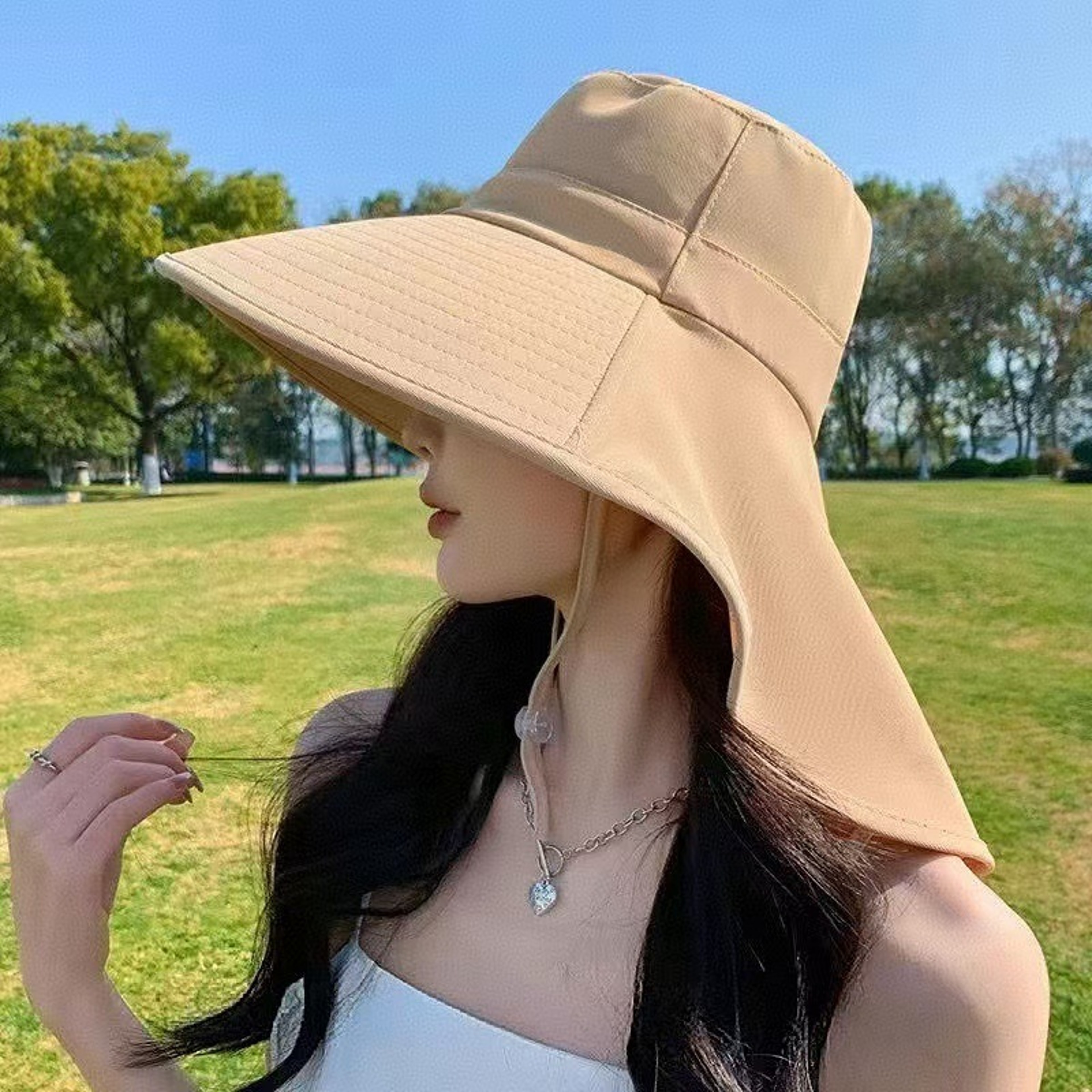 Women's Summer Sun Hat with Detachable Shawl and UV Protection – view 10