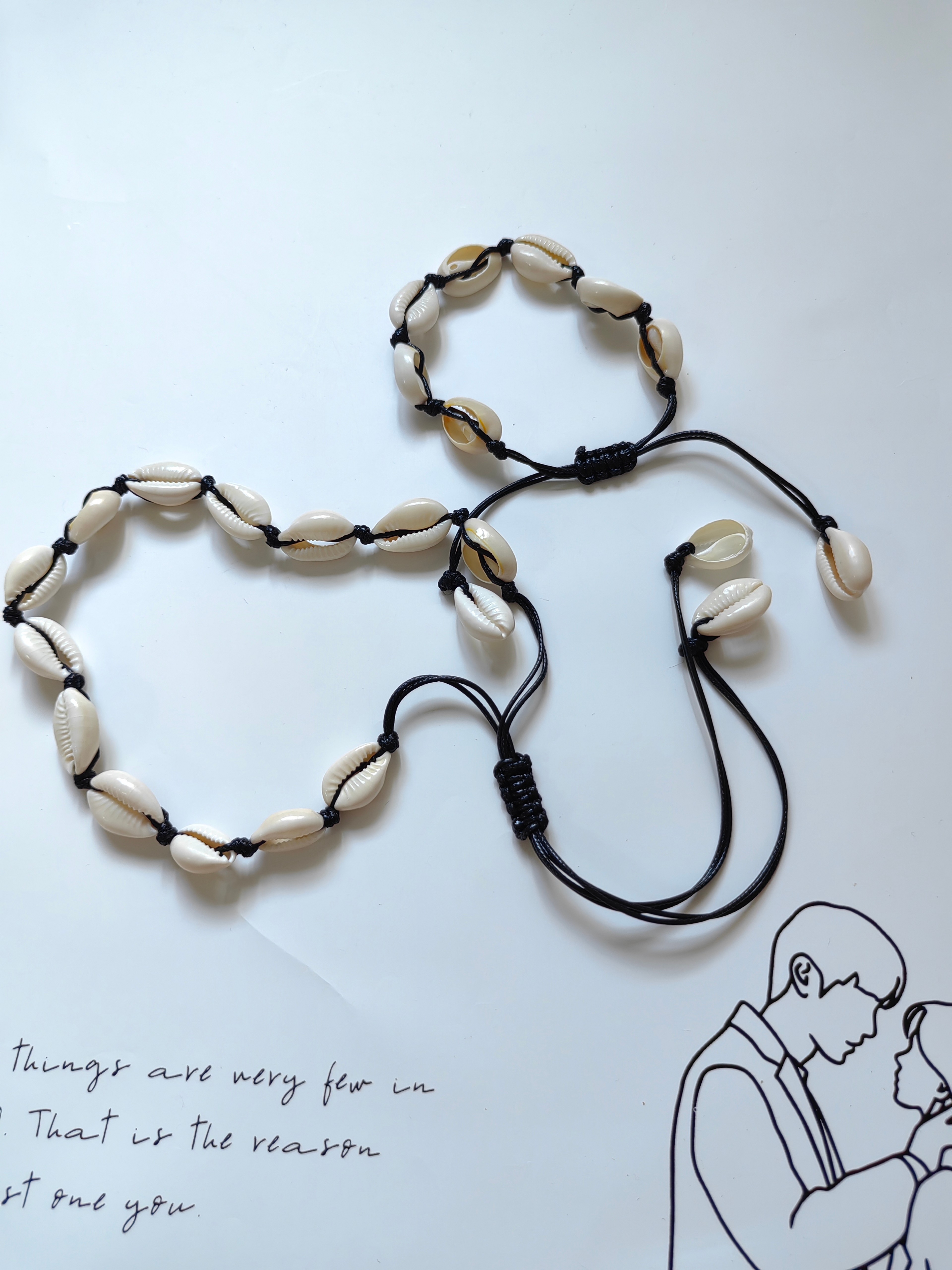 Coastal Shell Necklace and Handwoven Bracelet Set – view 6