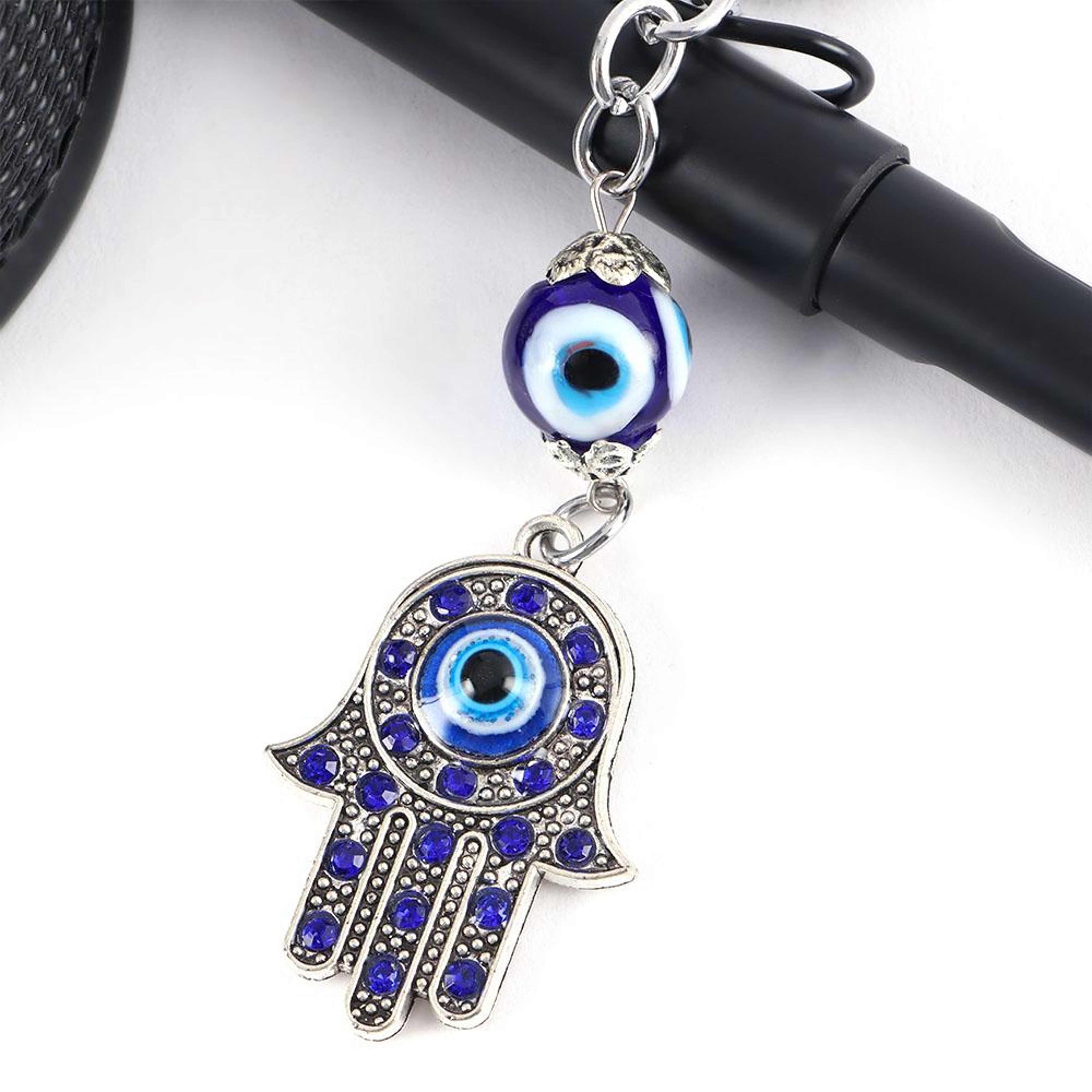 Evil Eye Hamsa Keychain Protection Charm – view 3