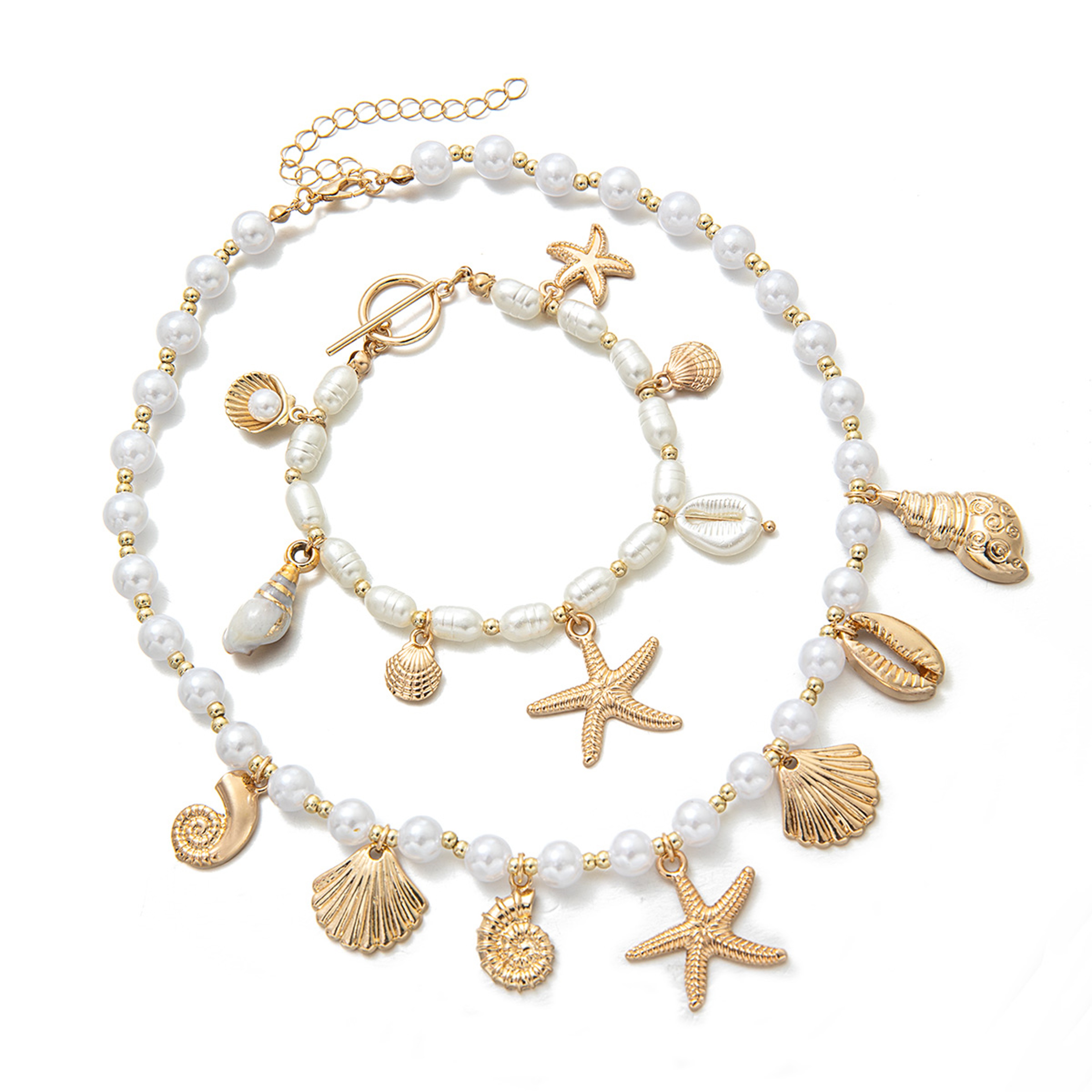 Ocean Breeze Pearl Necklace and Bracelet Set – view 3
