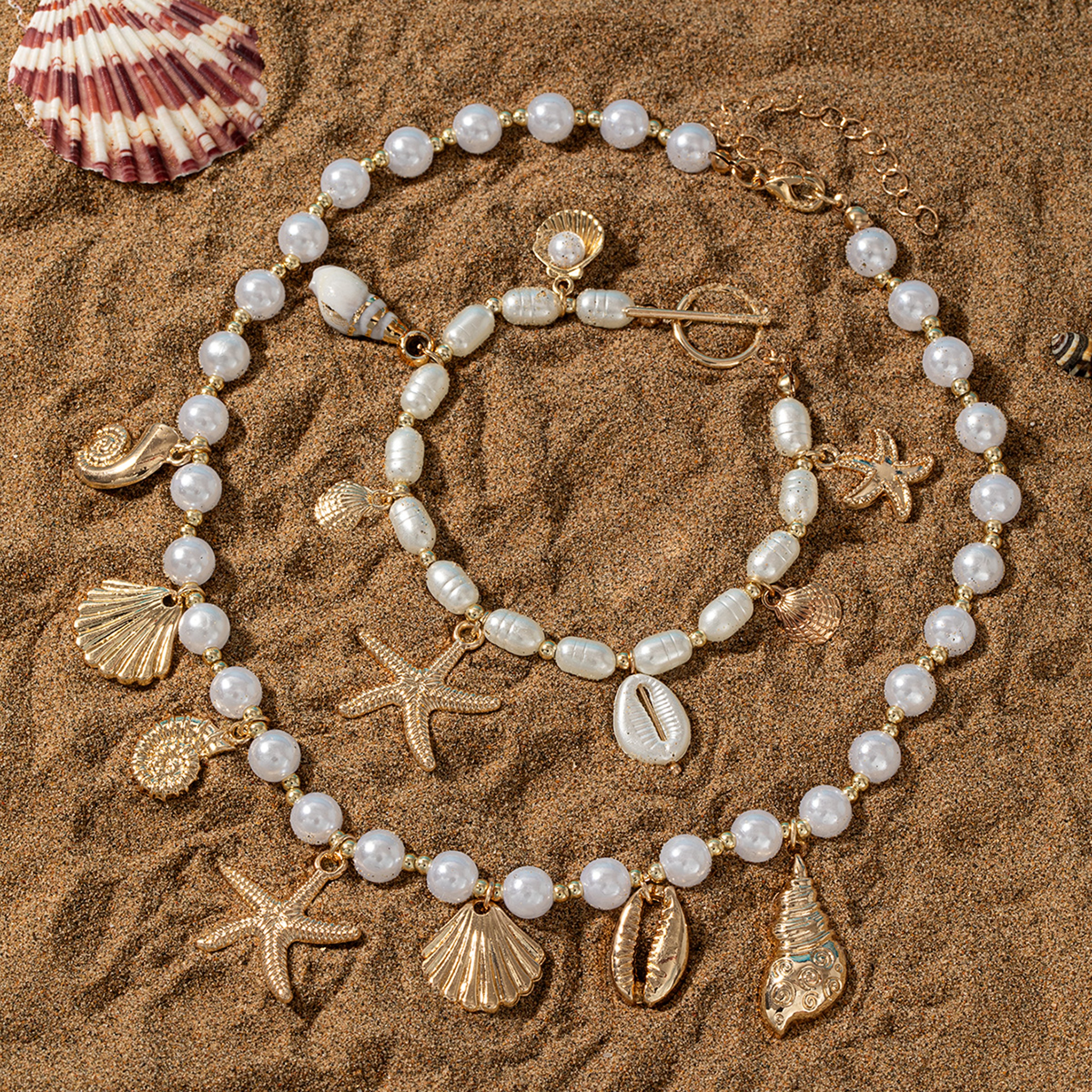Ocean Breeze Pearl Necklace and Bracelet Set – view 4