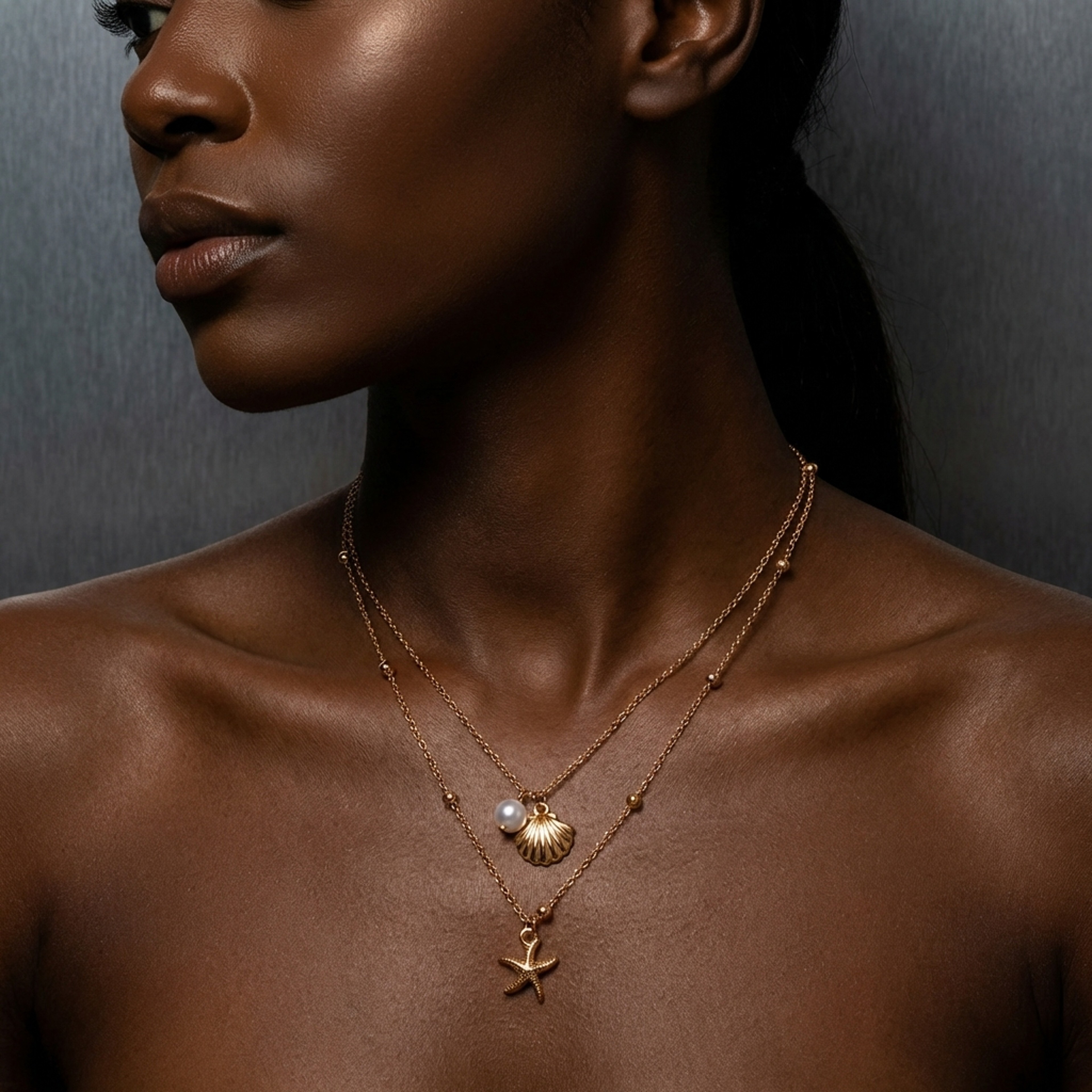 Double Layer Starfish Necklace – view 2