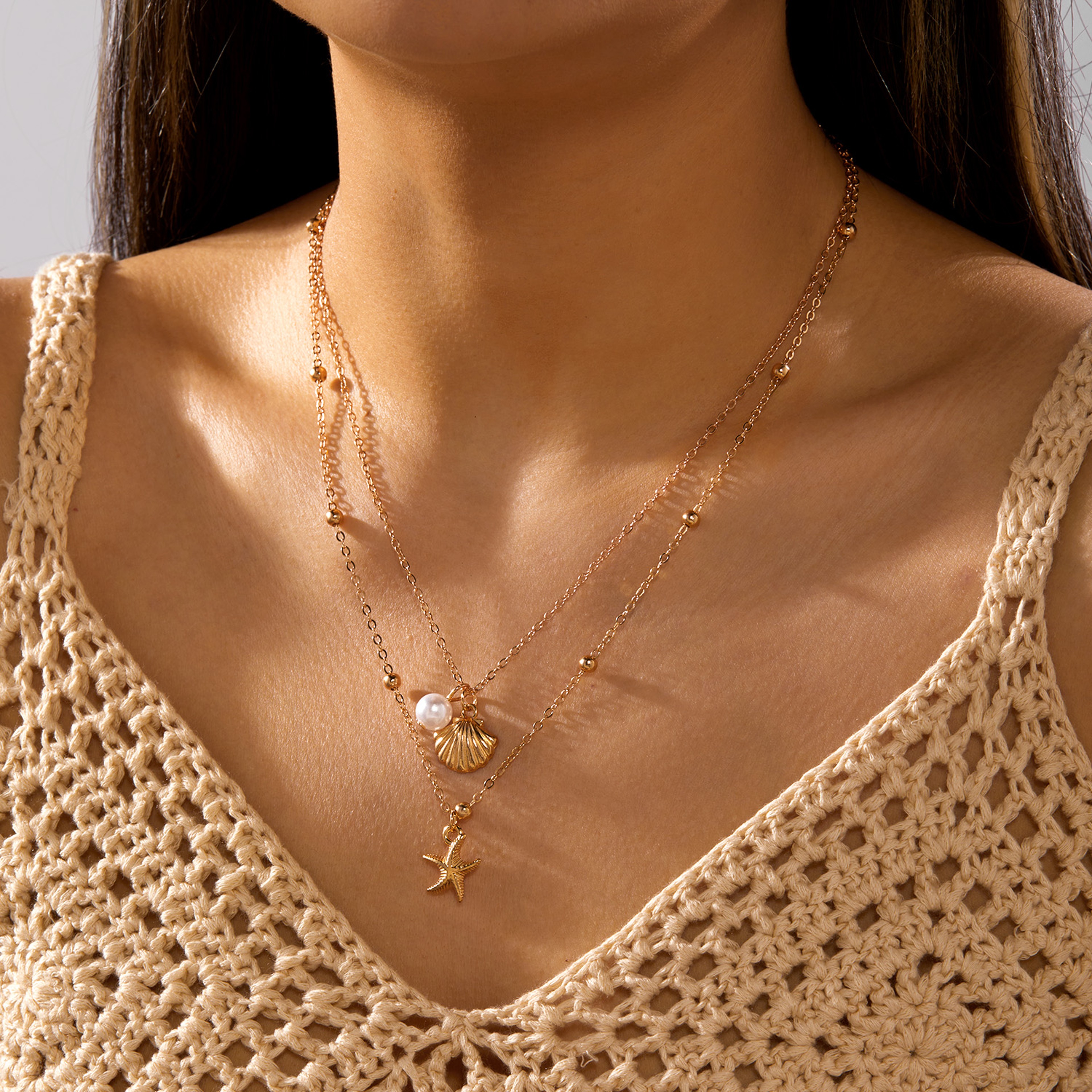Double Layer Starfish Necklace – view 3