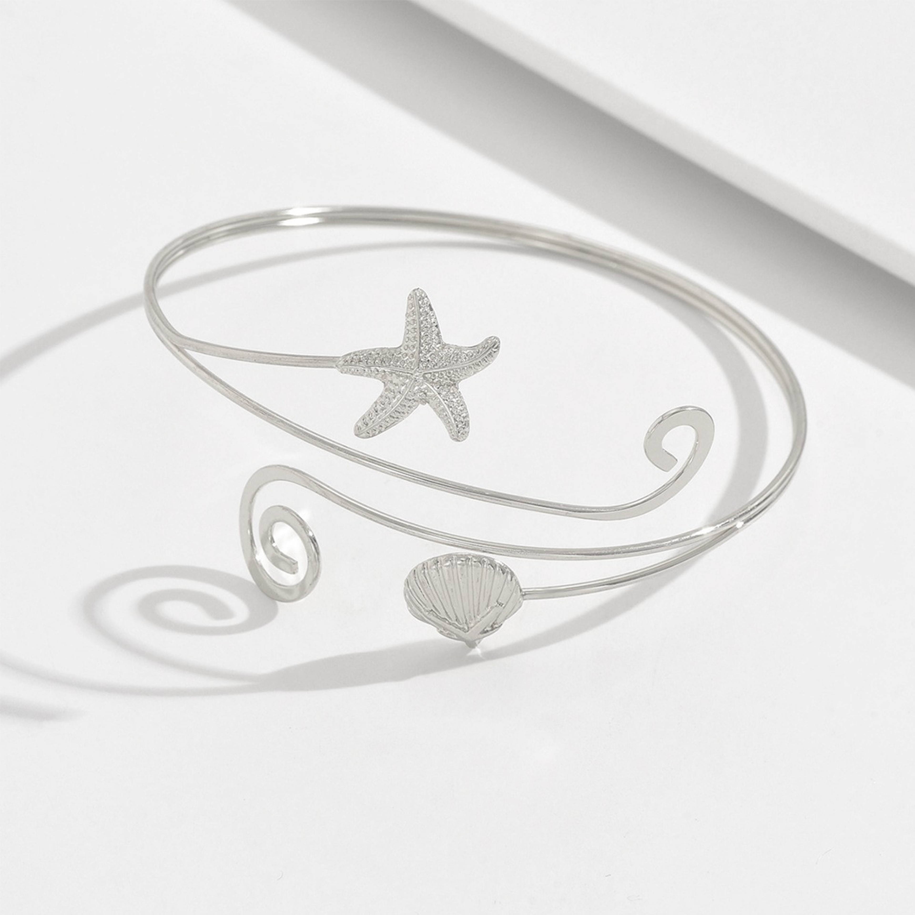 Coastal Starfish and Shell Upper Arm Cuff Beach Body Chain – view 6