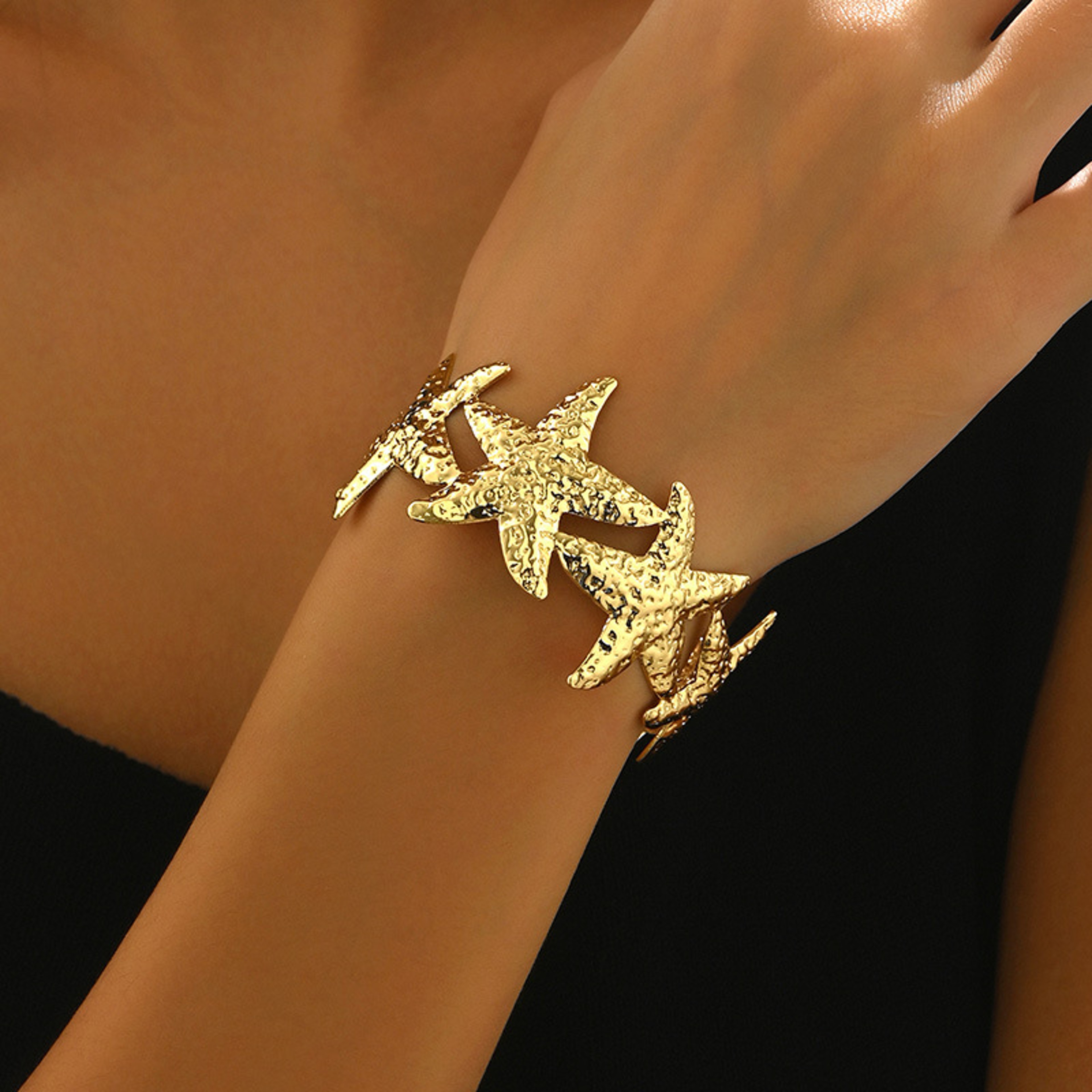 Edgy Starfish Open Cuff Bracelet for Women – view 1