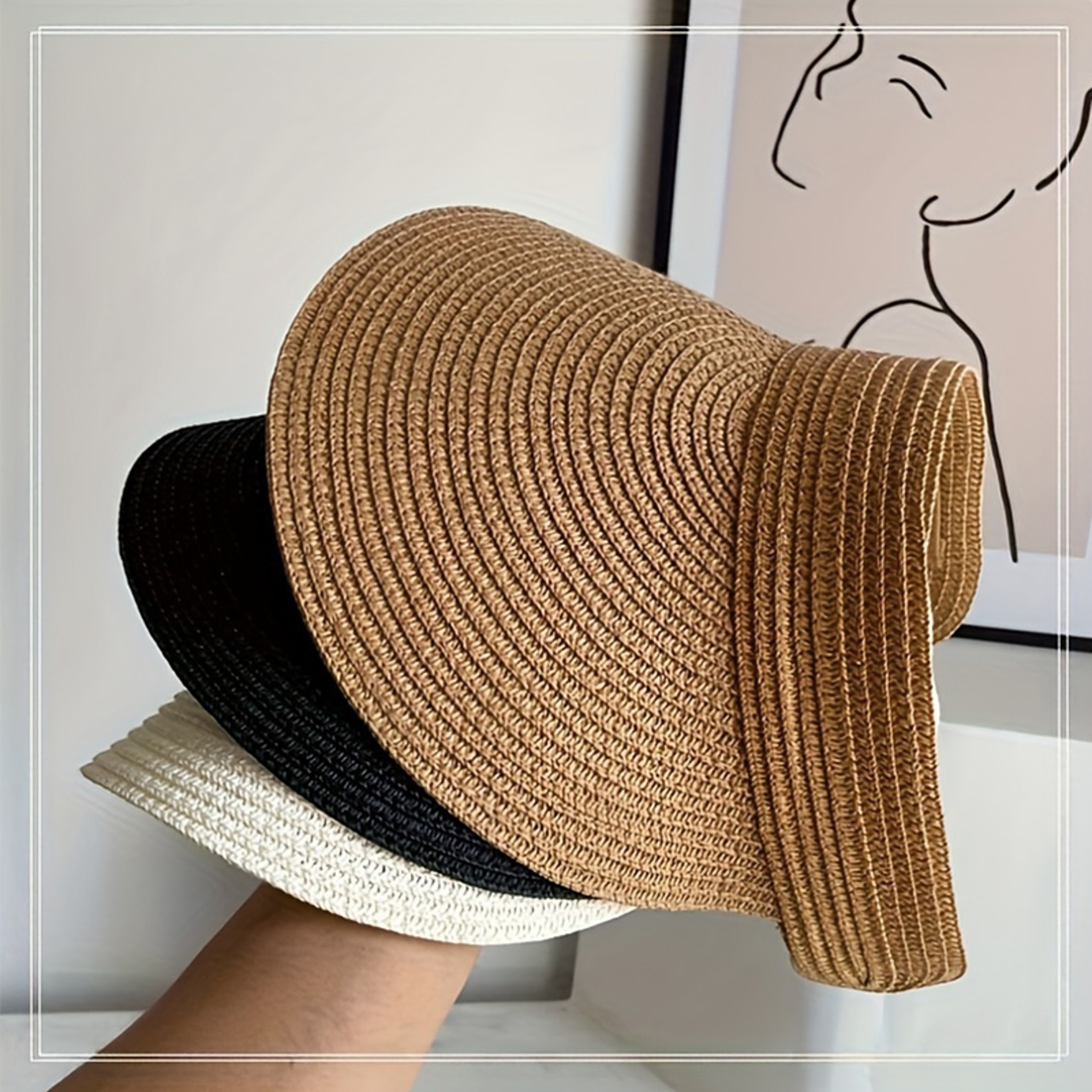 Adjustable Straw Sun Visor Hat for Women – view 4