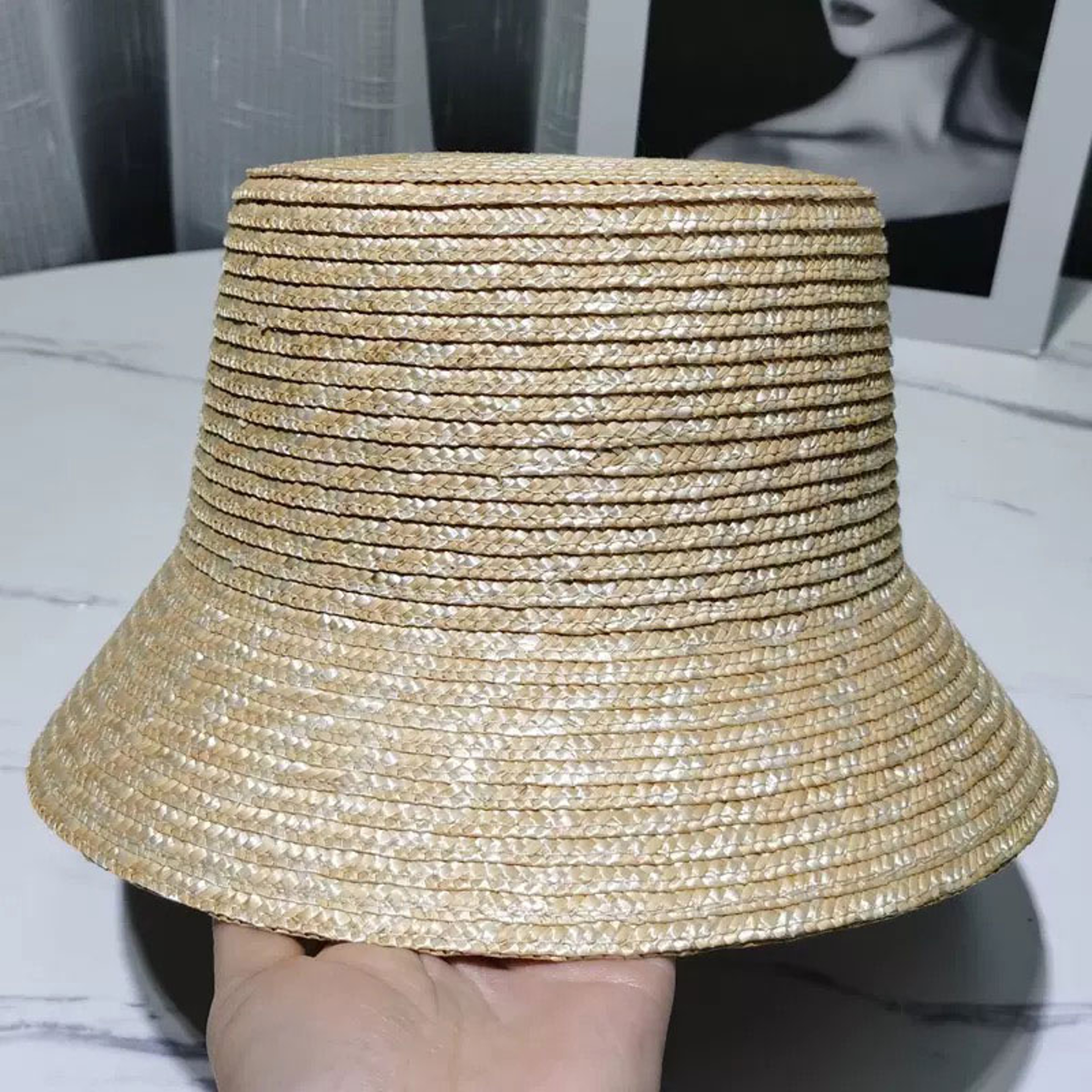 Korean Designer Straw Bucket Hat – view 4