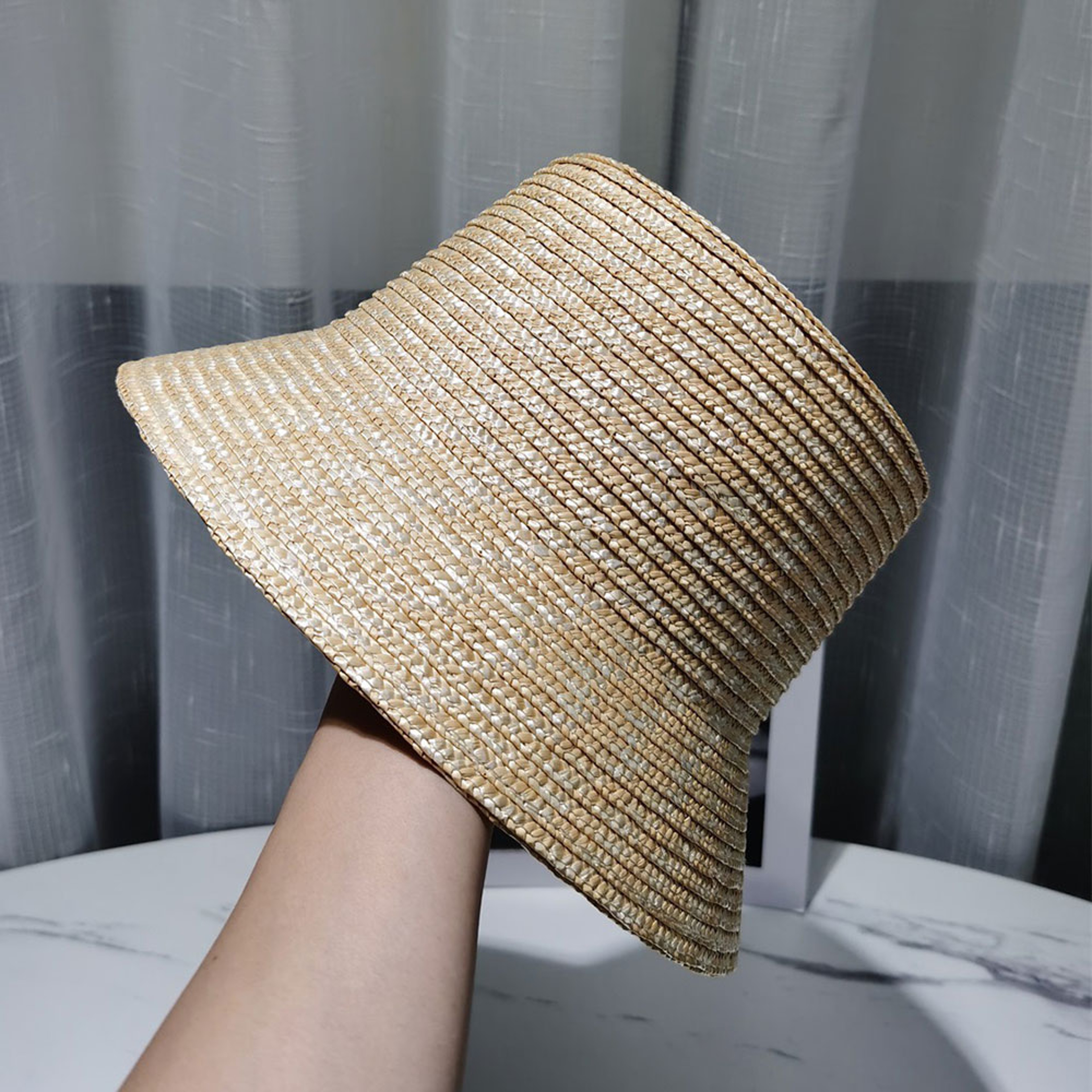 Korean Designer Straw Bucket Hat – view 5