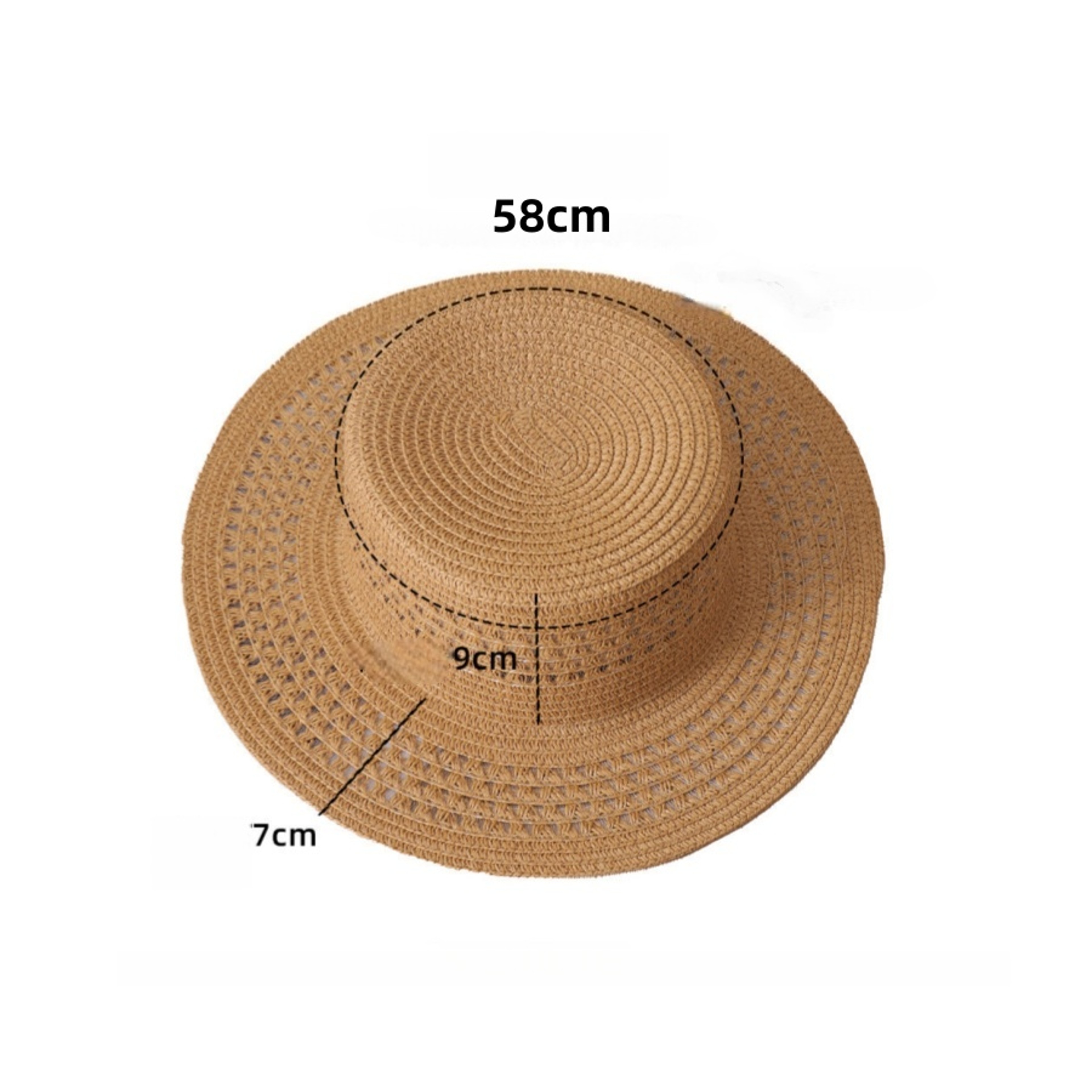 French Straw Sun Hat with Leather Buckle – view 6