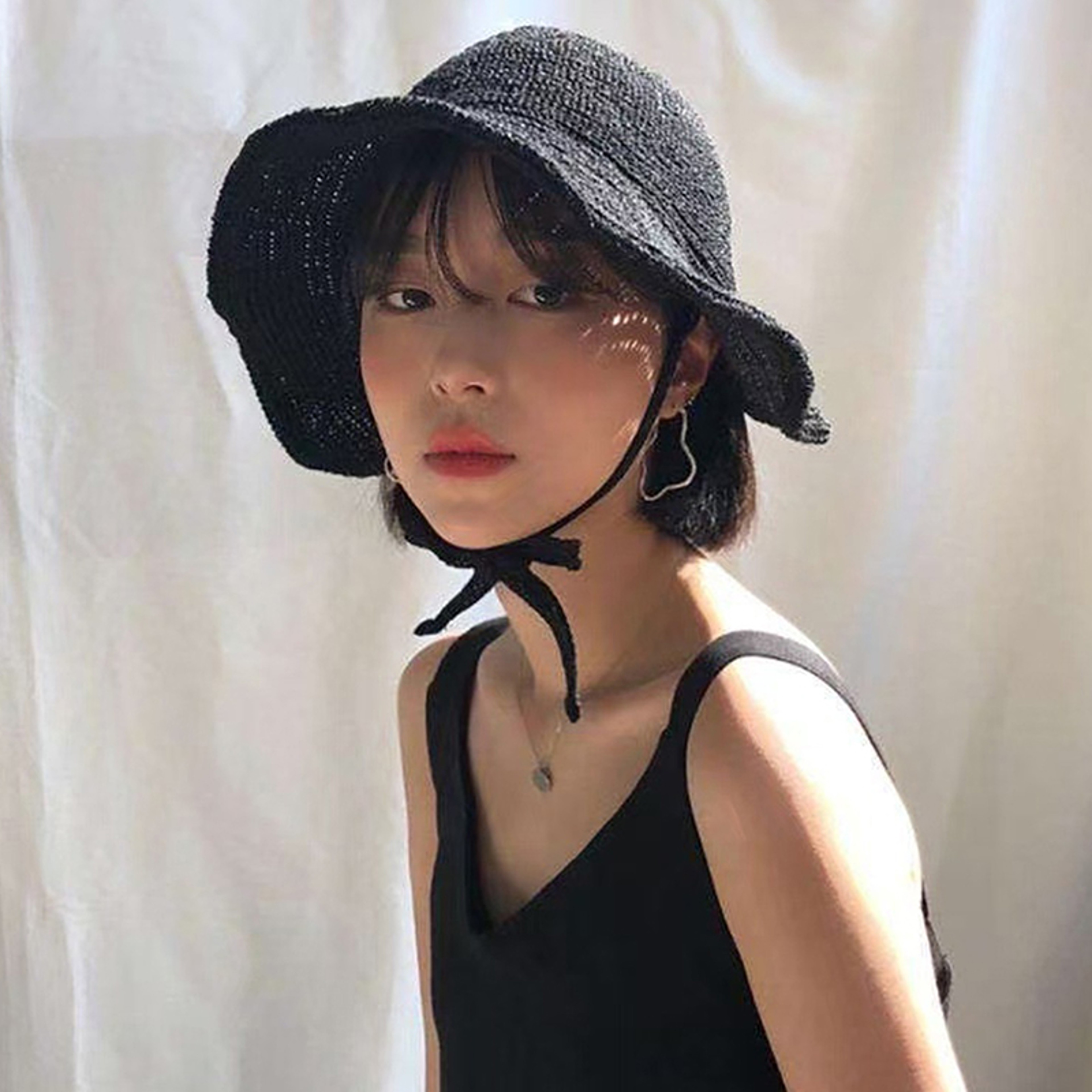 Linen Straw Regency Bonnet Hat for Women Wide Brim Beach Sun Hat – view 3