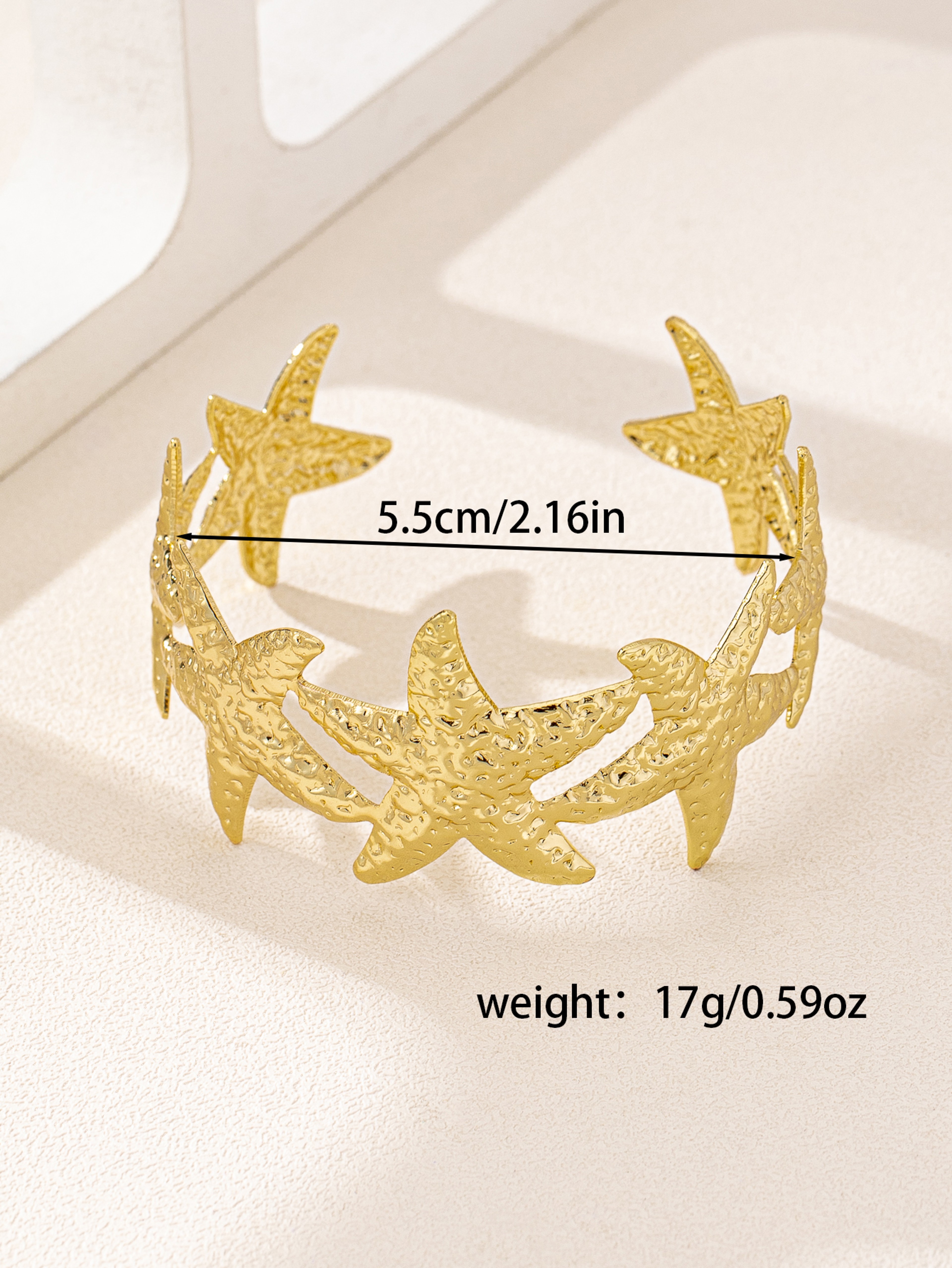 Retro Starfish Bracelet Minimalist Gold Starfish Bracelet – view 6