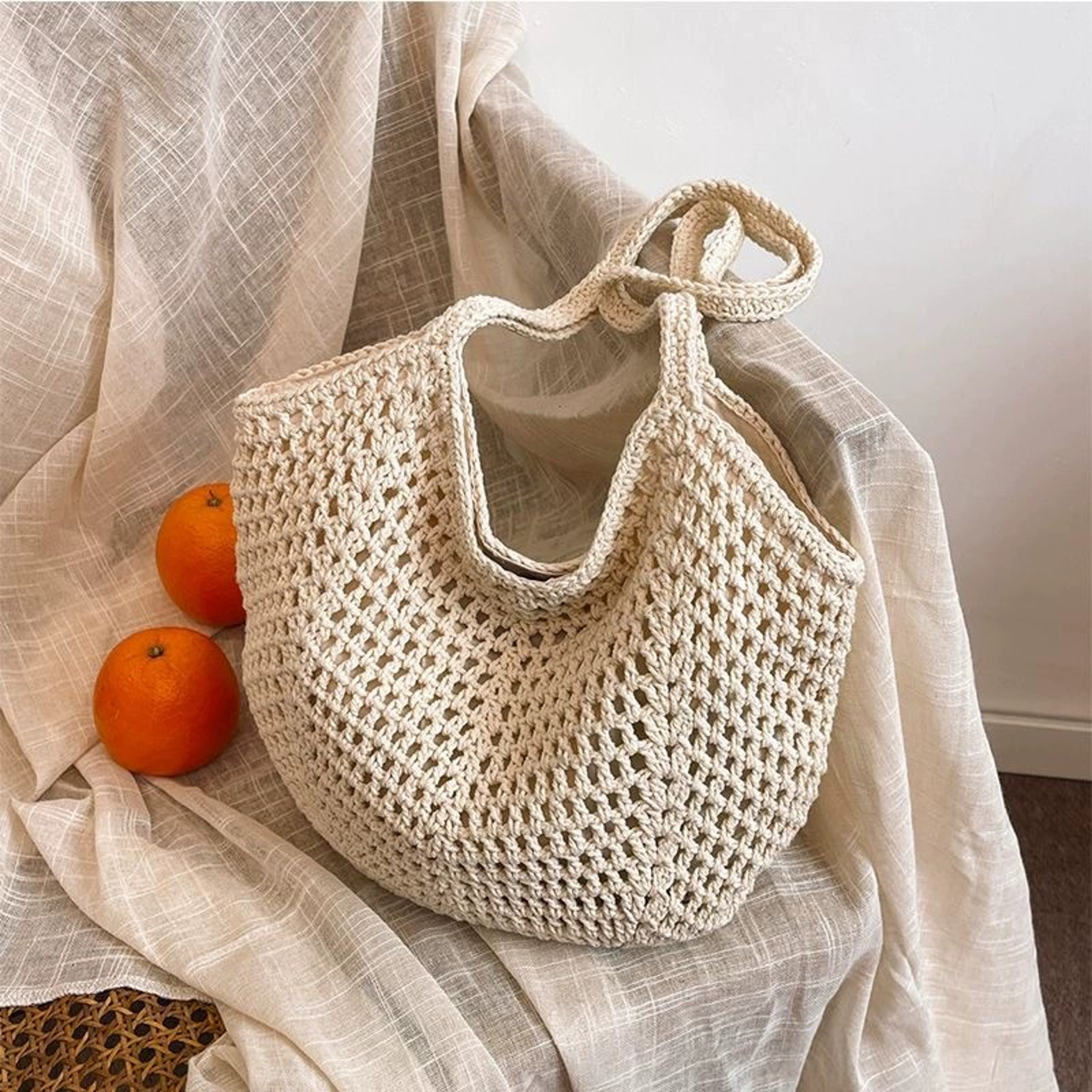 Summer Straw Tote Bag for Women Beach Vacation and Market Shopping – view 4