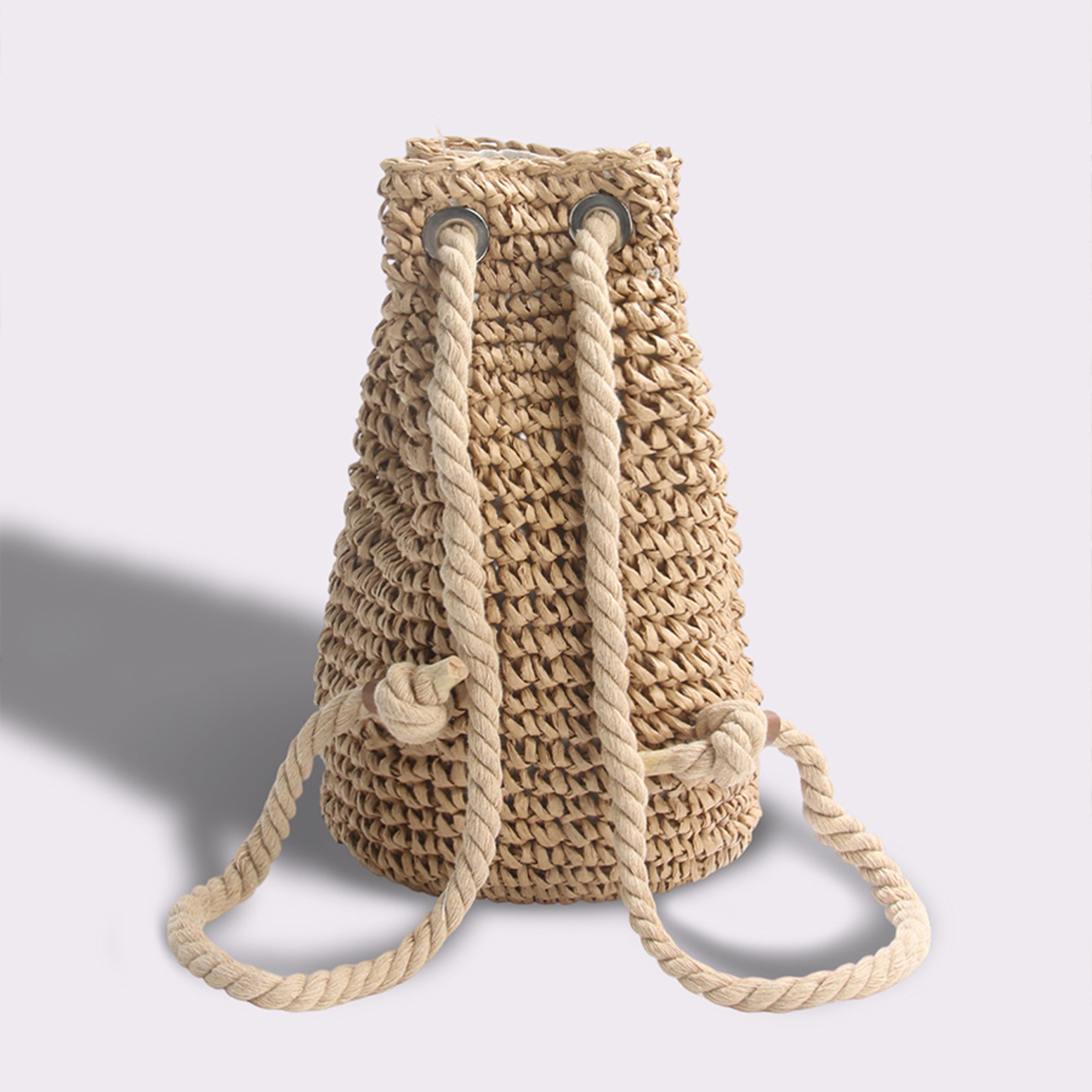 Handmade straw backpack for women, bohemian woven beach bag, and casual summer travel bag – view 6
