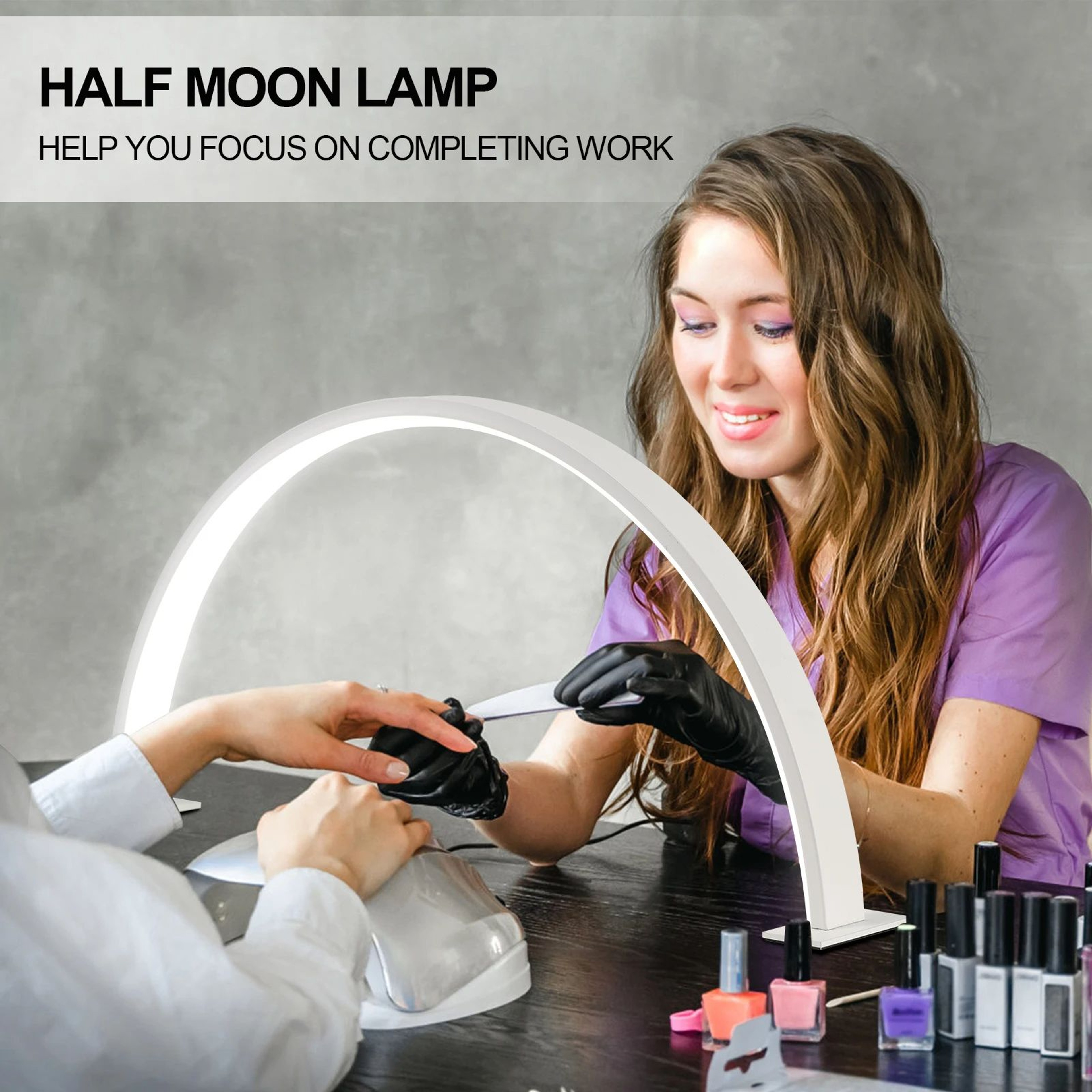 HalfMoon Nail Tech Desk Lamp Perfect LED Nail Table Lamp For Manicure Lash Tech Tattoo  Nail Desk L 7