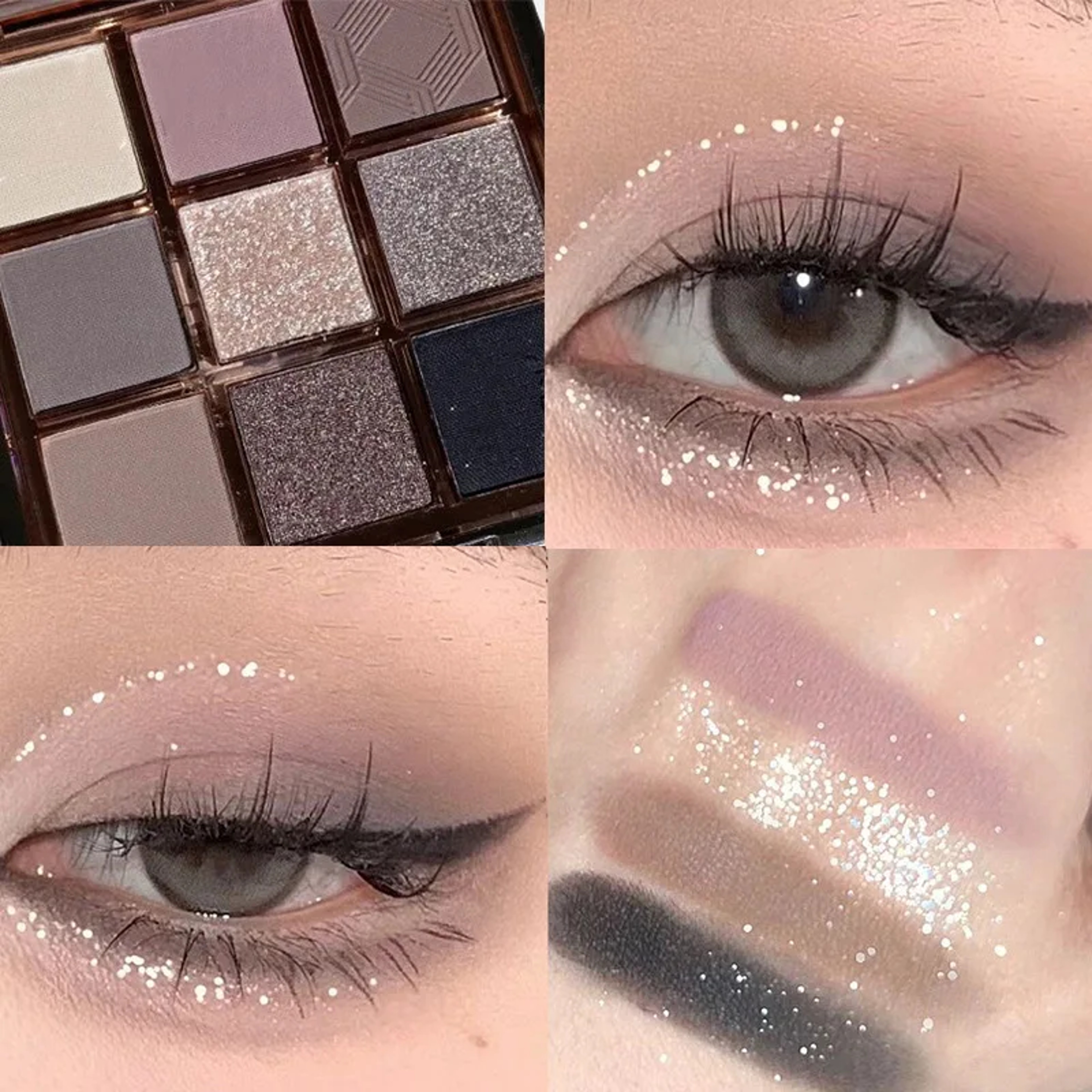 Dark Punk Smoked Eyeshadow Palette Blue Black Pearl Matte Makeup Palette Brightening Shimmer Eye Shadow for Smokey Glam – view 7