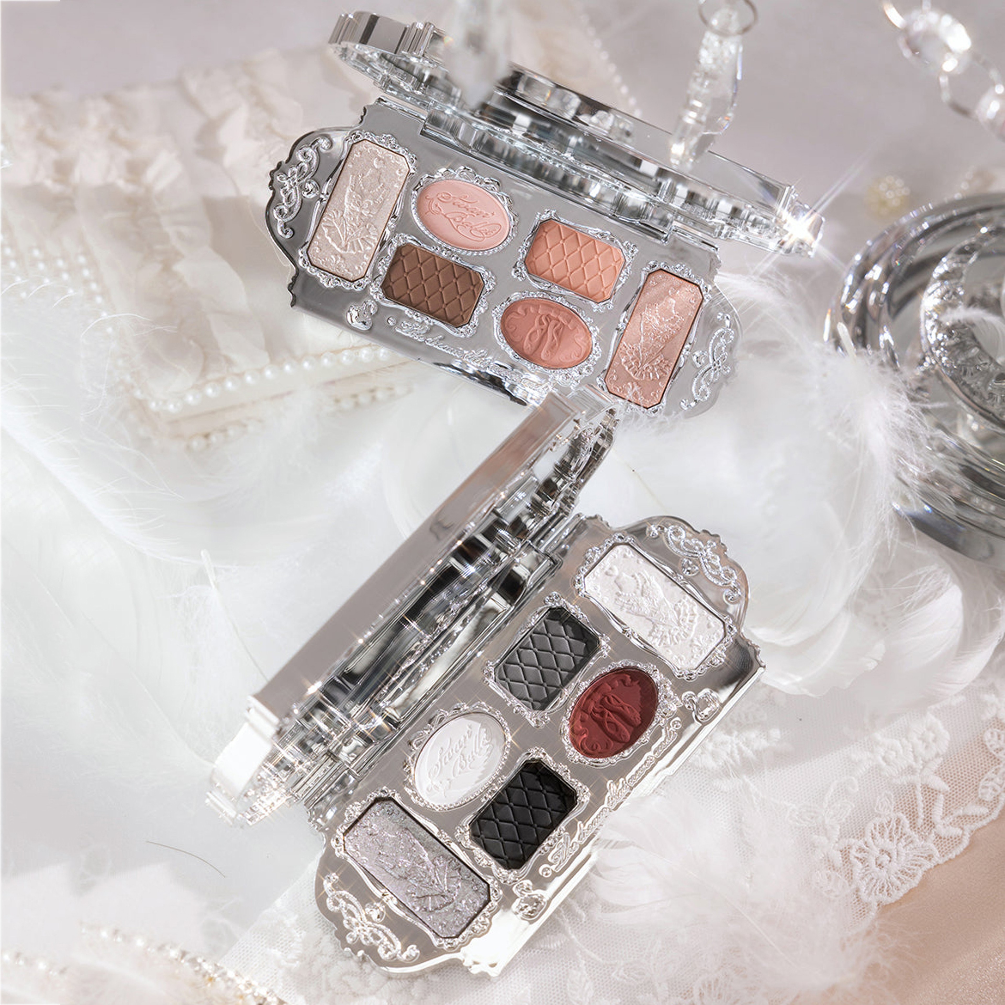 Waterproof Flower Knows Swan Ballet 6 Color Eyeshadow Palette With Matte Shimmer Pearl  Glitter Hig 0