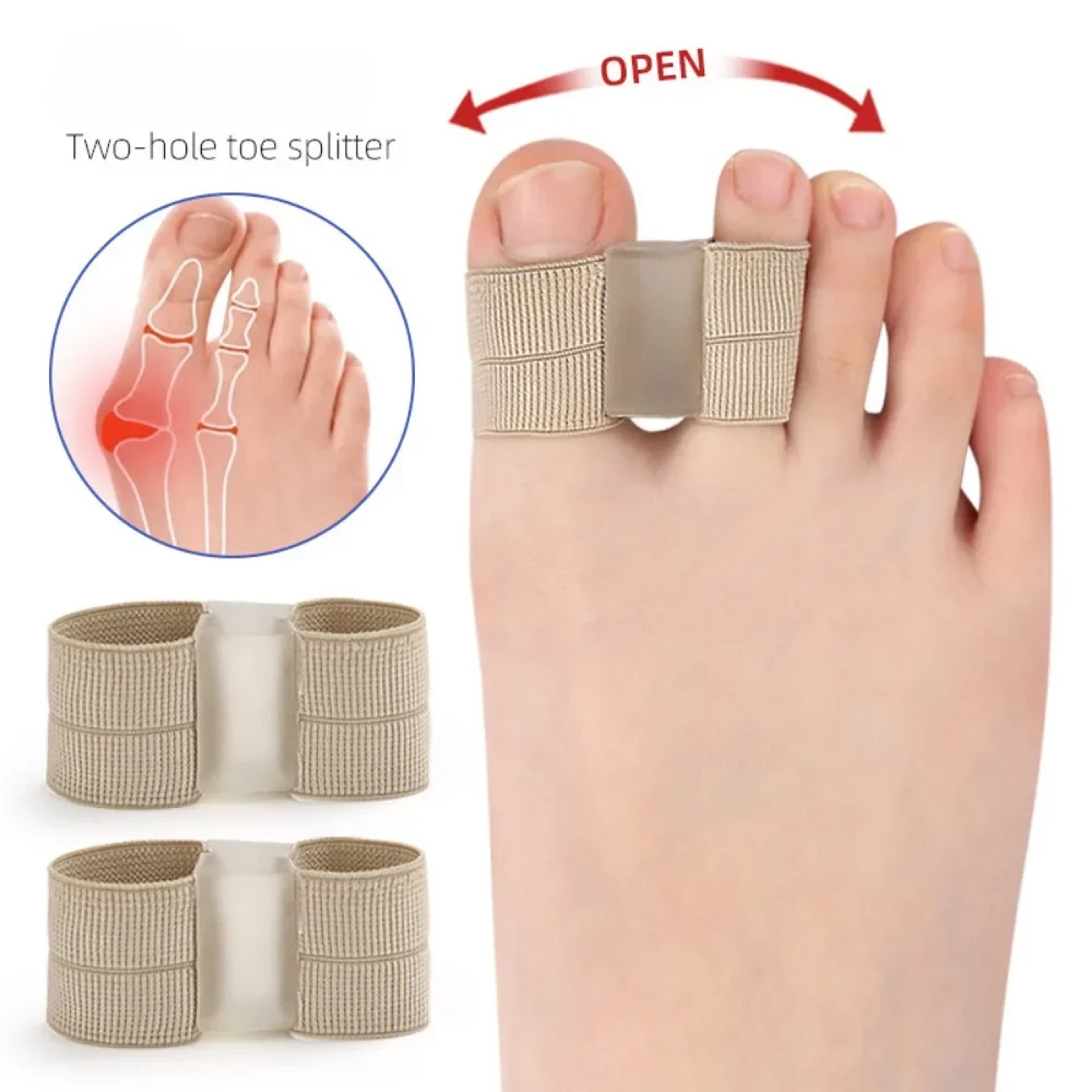 Hallux Valgus Bunion Corrector With Two Toe Separator Orthotics Feet Bone Adjuster Thumb Straighten