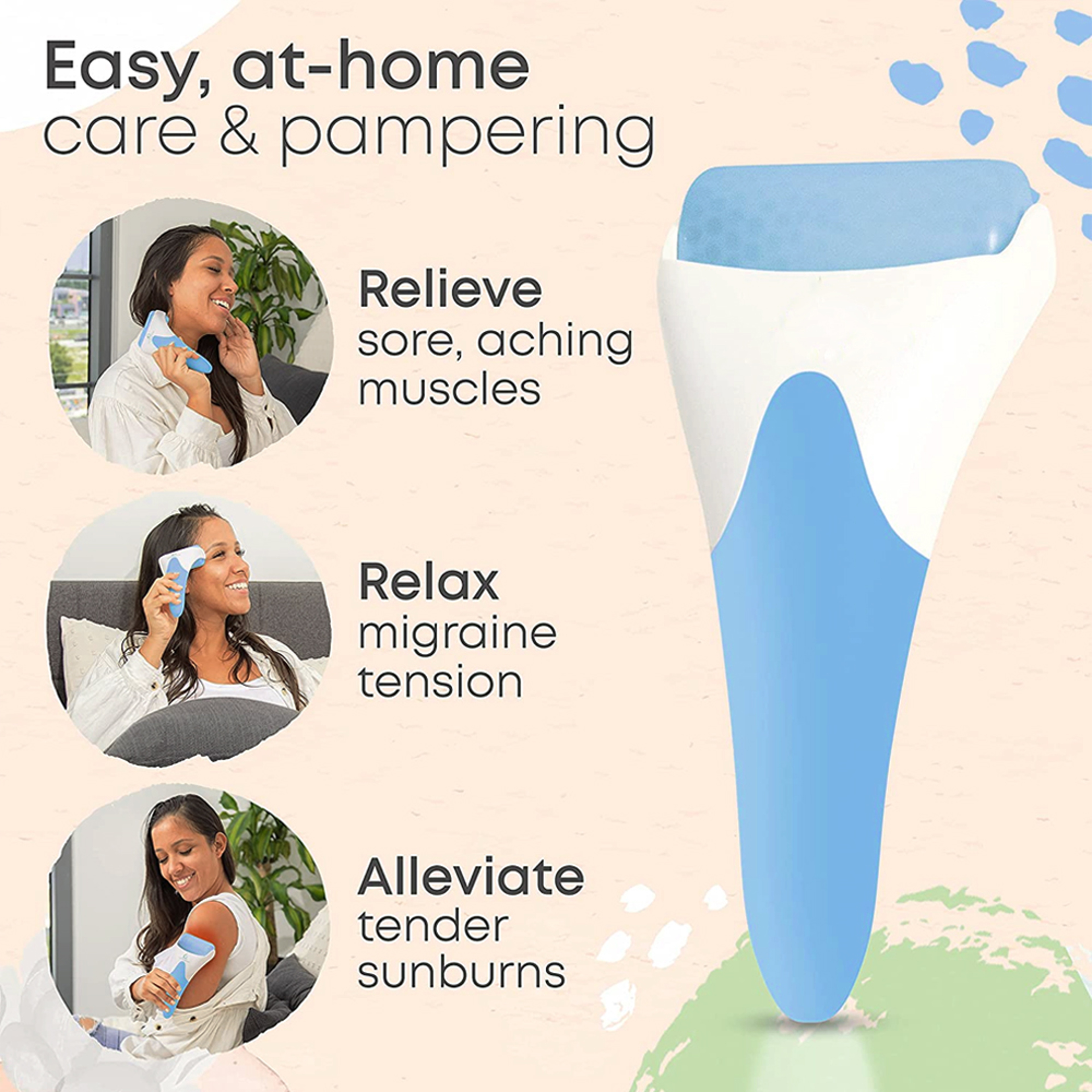 Stainless Steel Skin Cool Ice Roller Massager Relaxation Facial Massage Tool  Beauty Lifting Facial 3