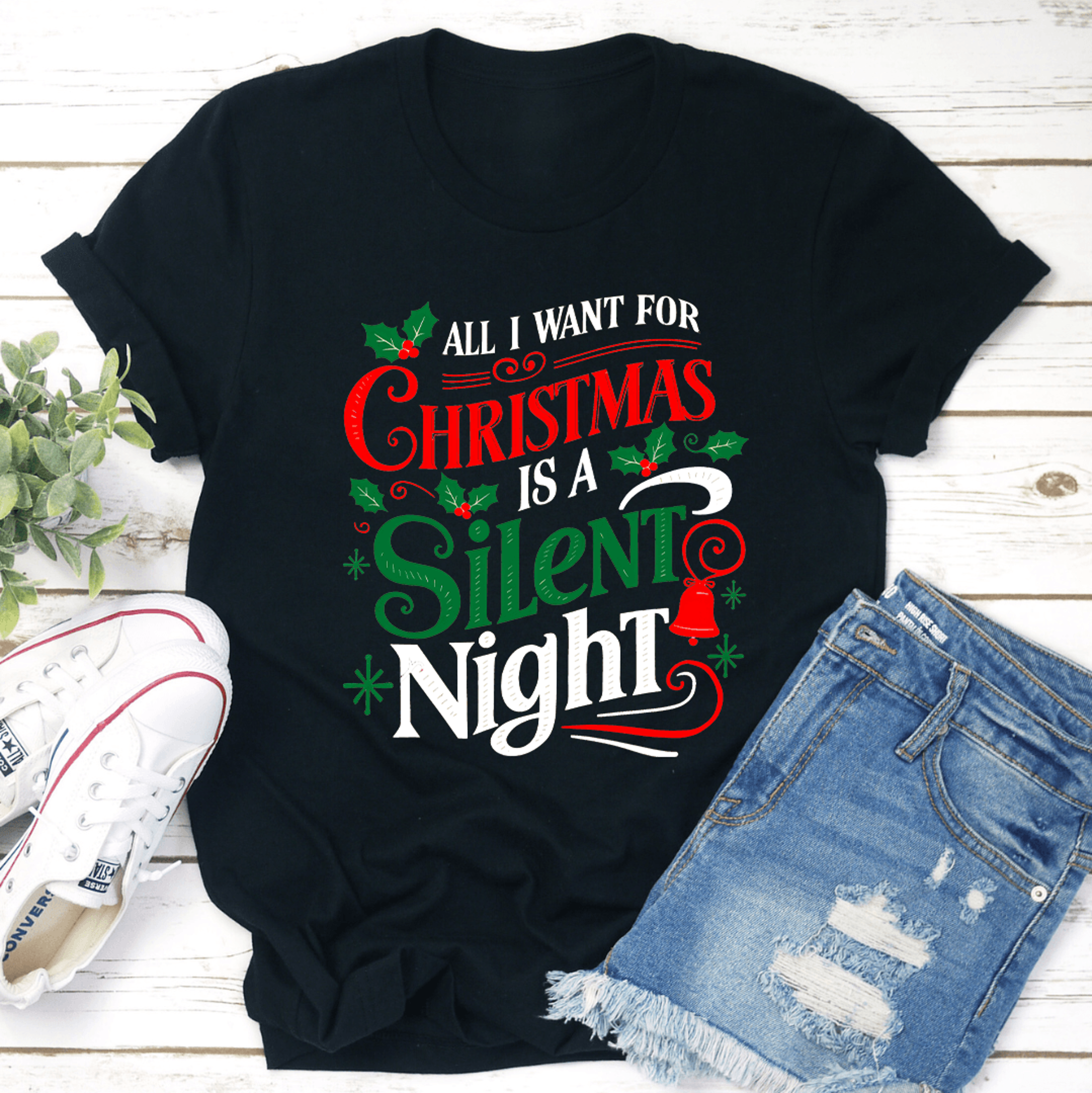 All Want For Christmas Is A Silent Night Tee 0