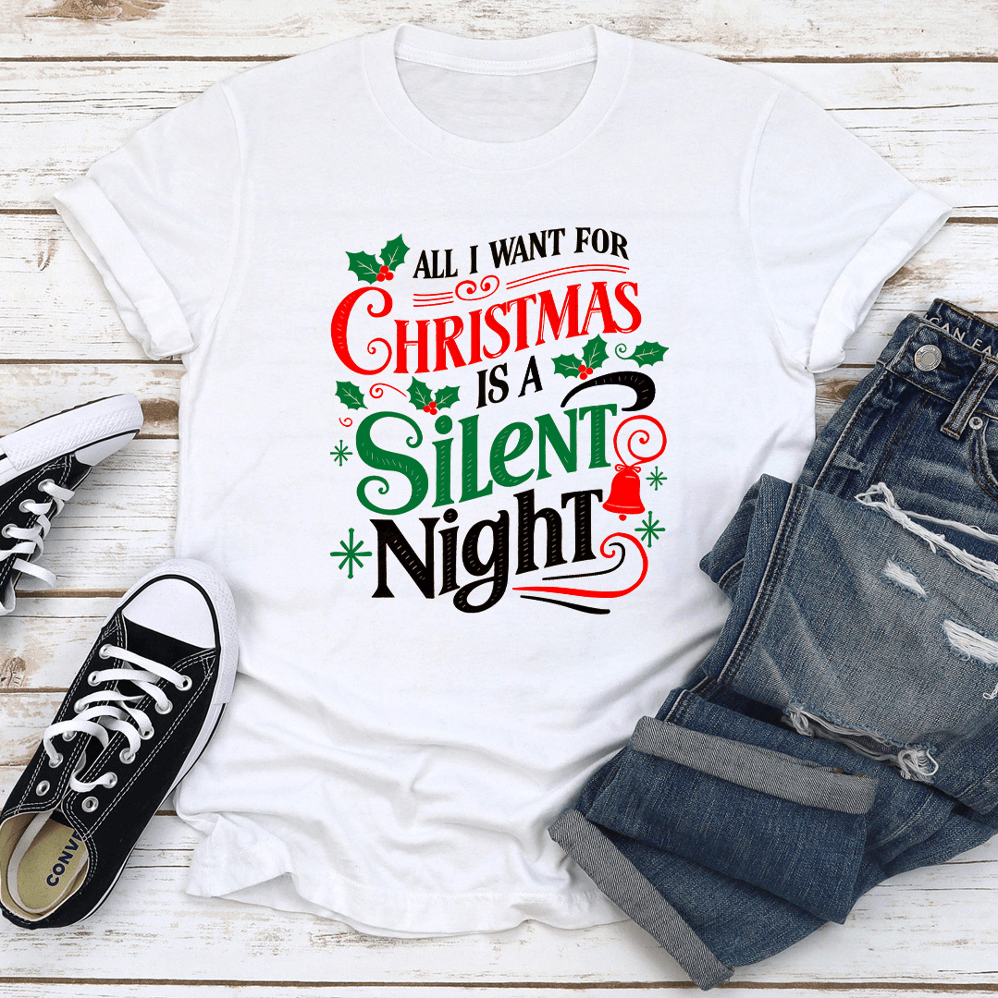 All Want For Christmas Is A Silent Night Tee 2