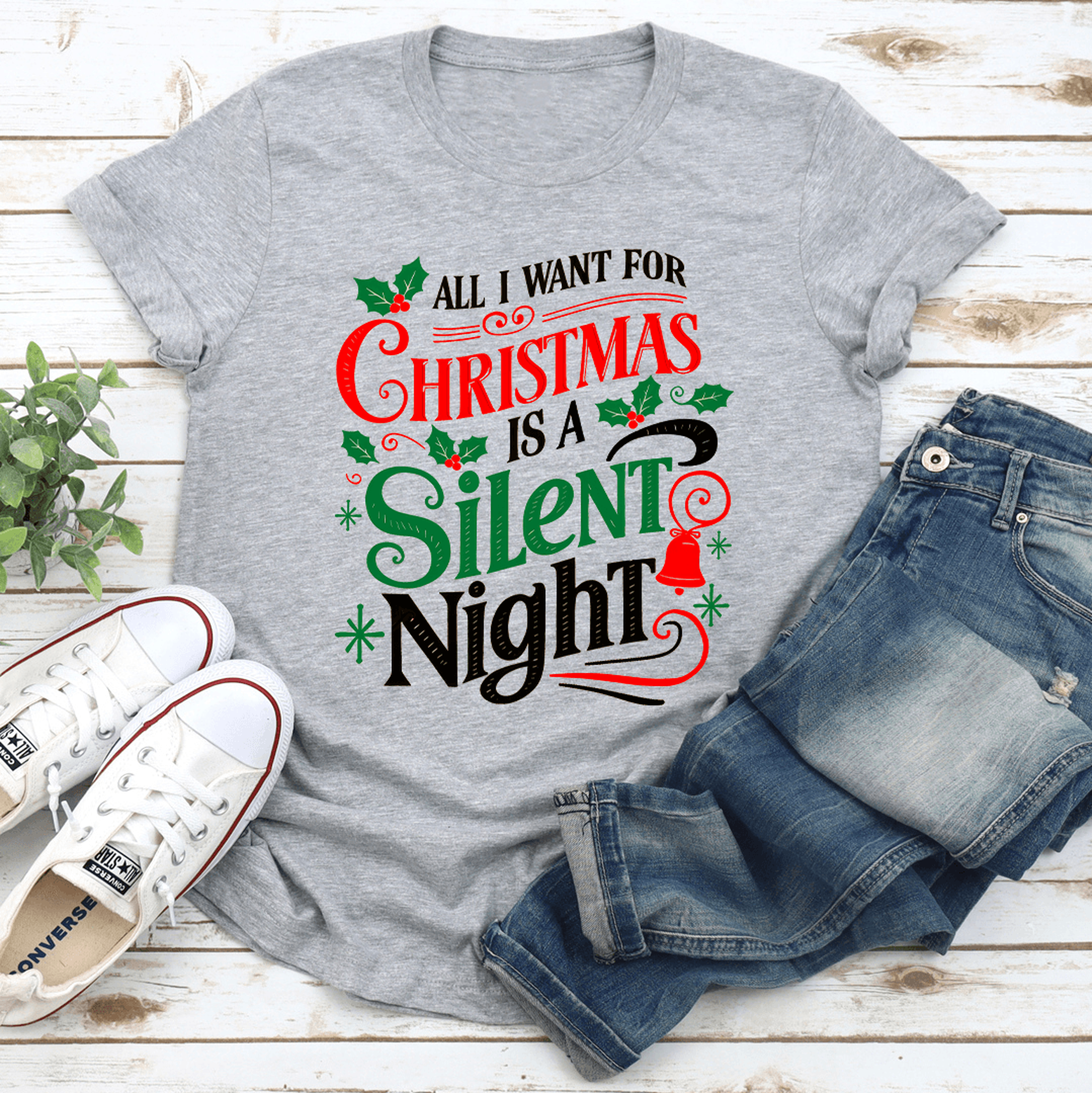 All Want For Christmas Is A Silent Night Tee 3