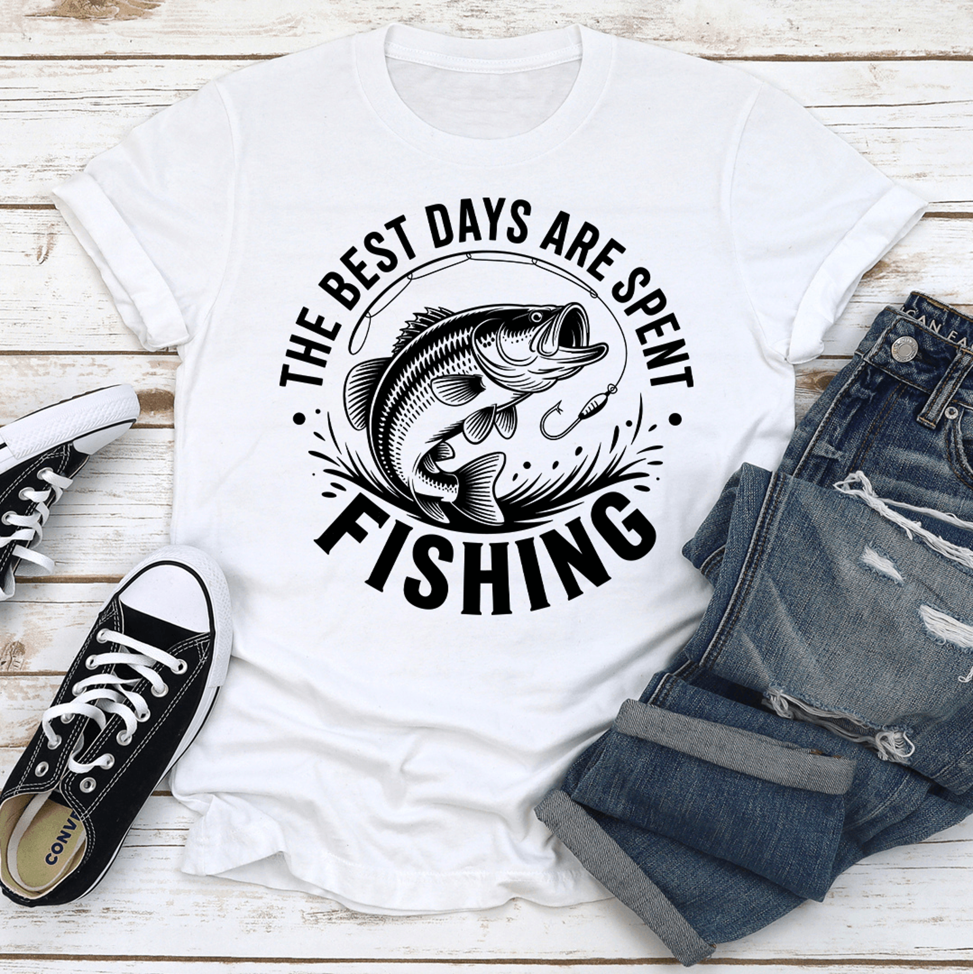 The Best Days Are Spent Fishing Tee 3