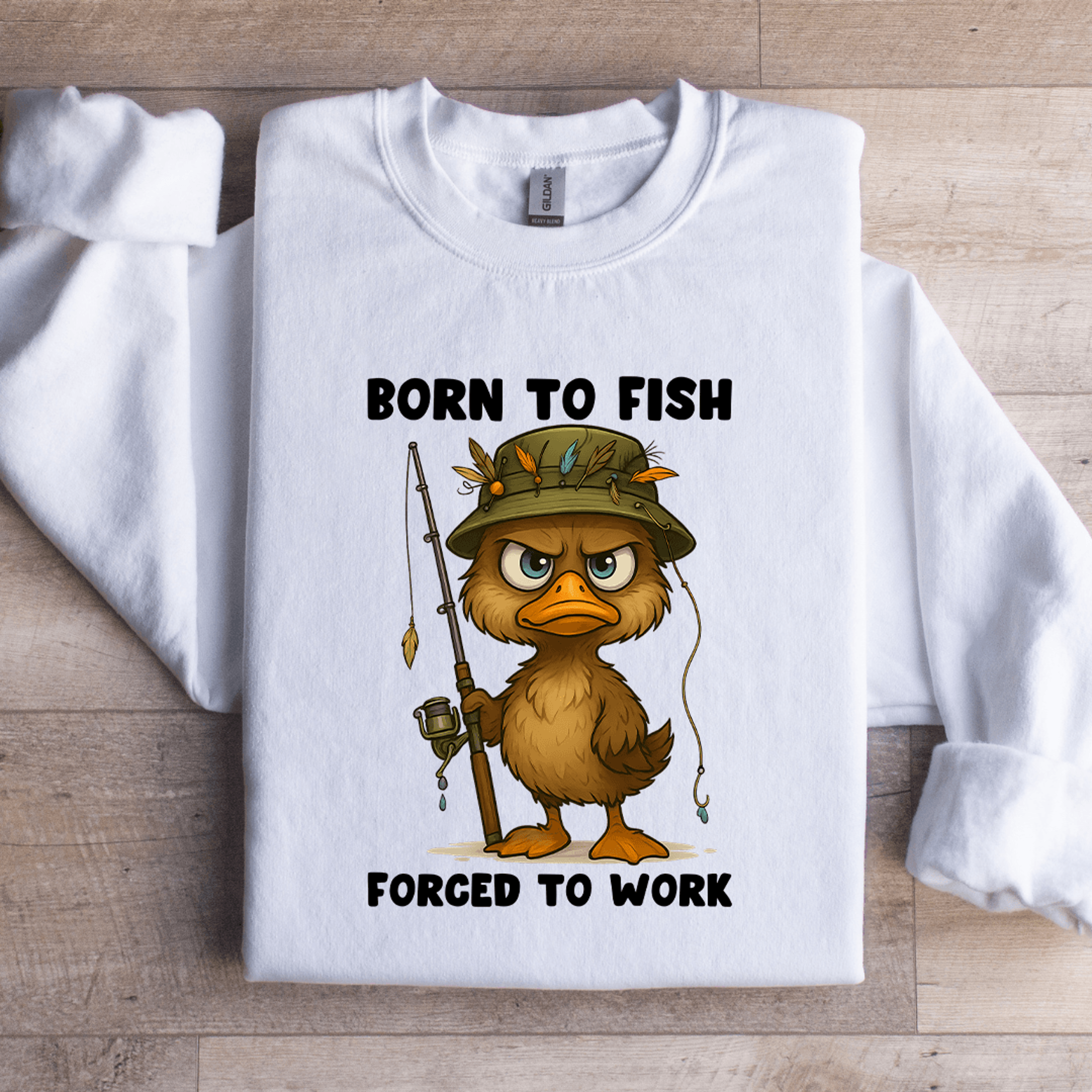 Born To Fish Forced To Work Sweatshirt 3