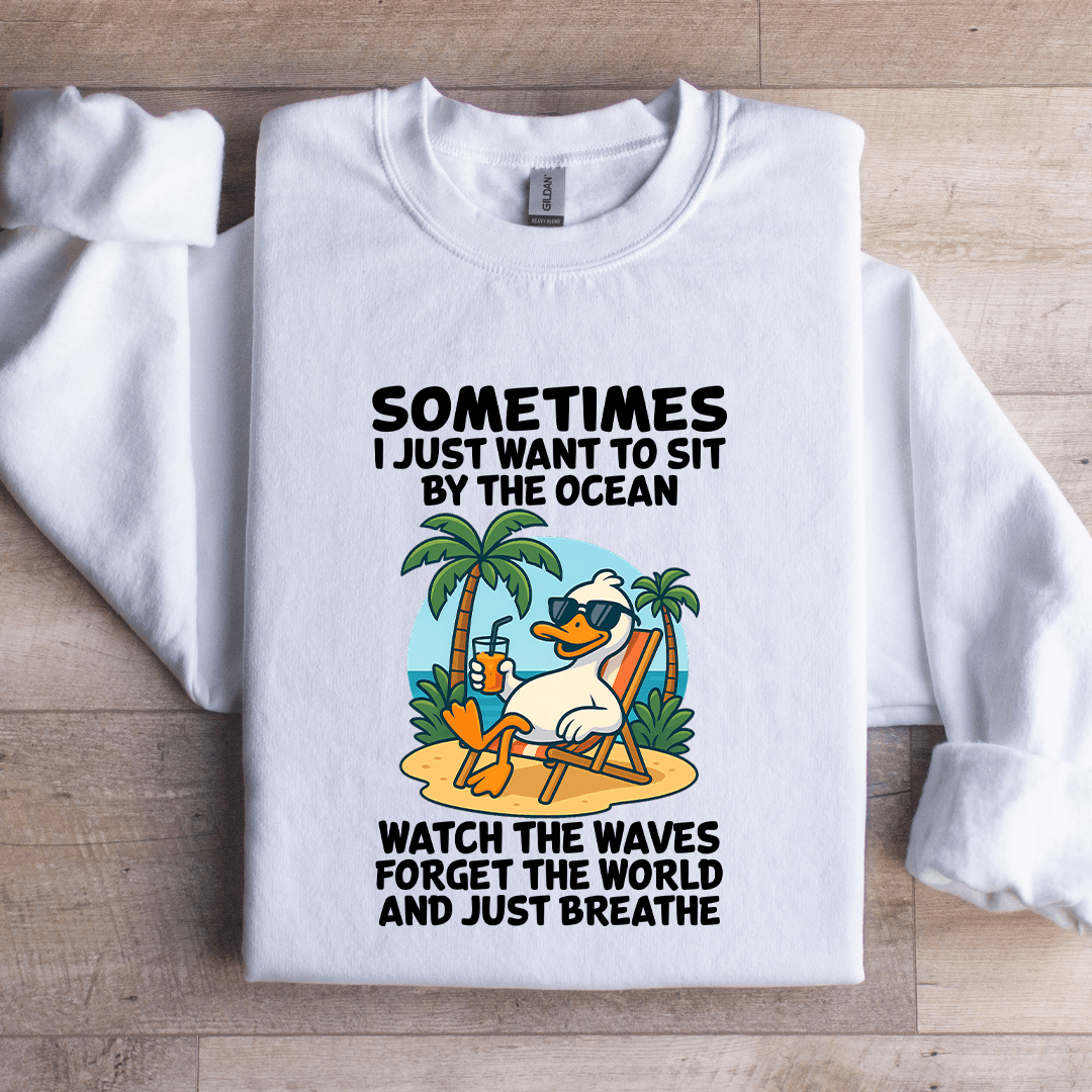 Sometimes I Just Want To Sit By Ocean Sweatshirt 1