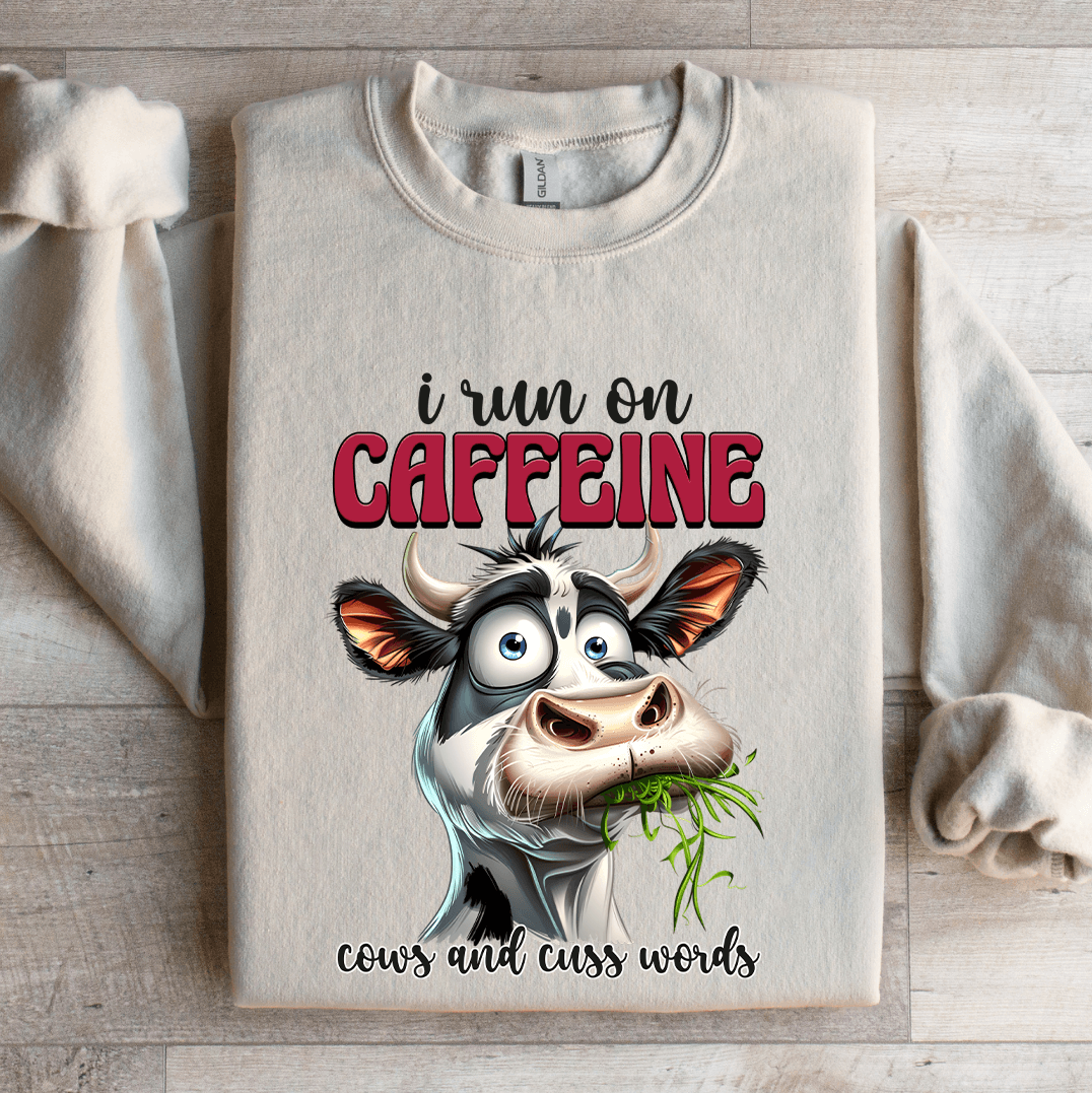 I Run On Caffeine Cows Sweatshirt 4