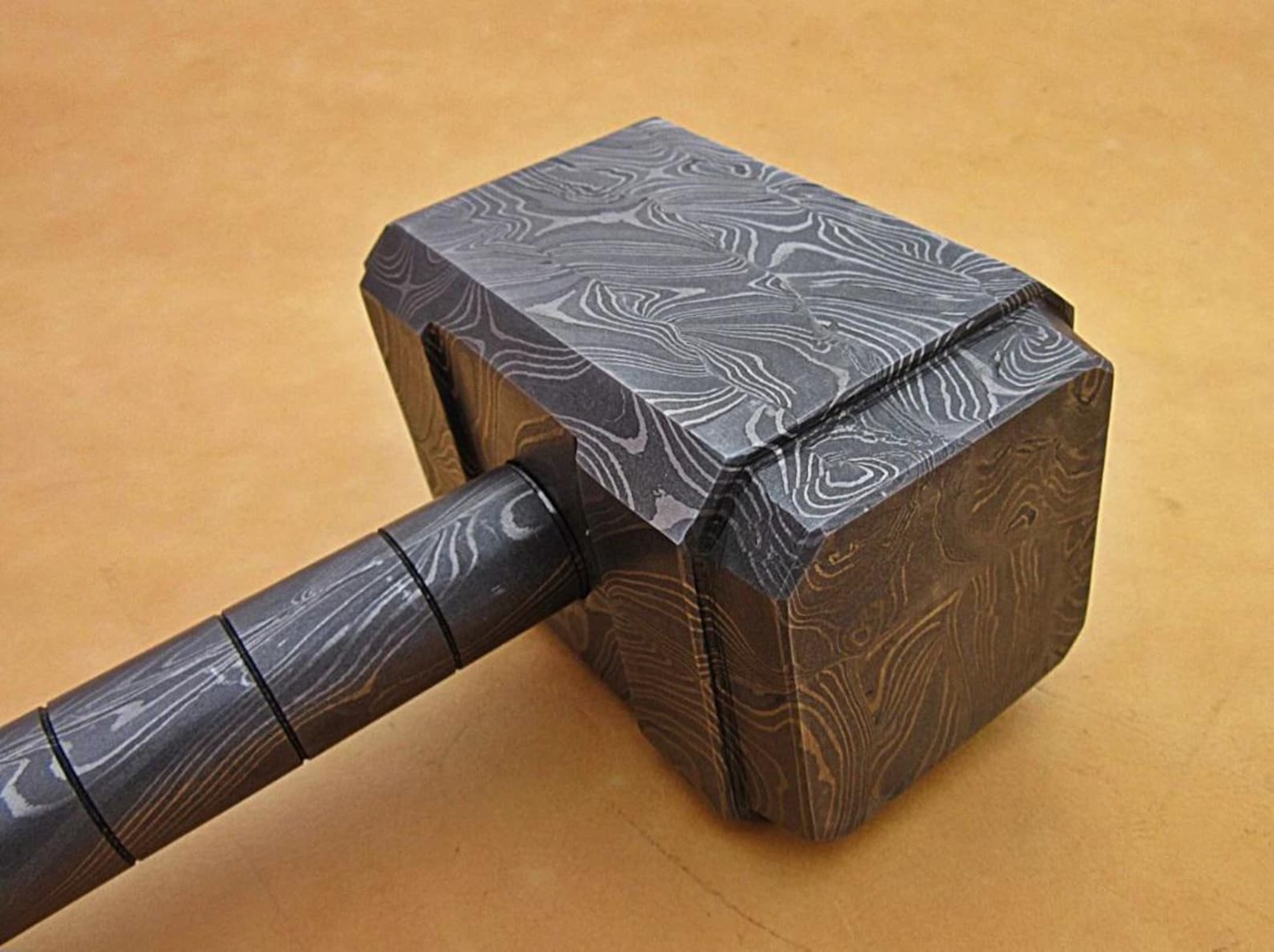 Handcrafted Viking Hammer 16 Custom Damascus Steel Mjolnir Groomsmen Gift 3