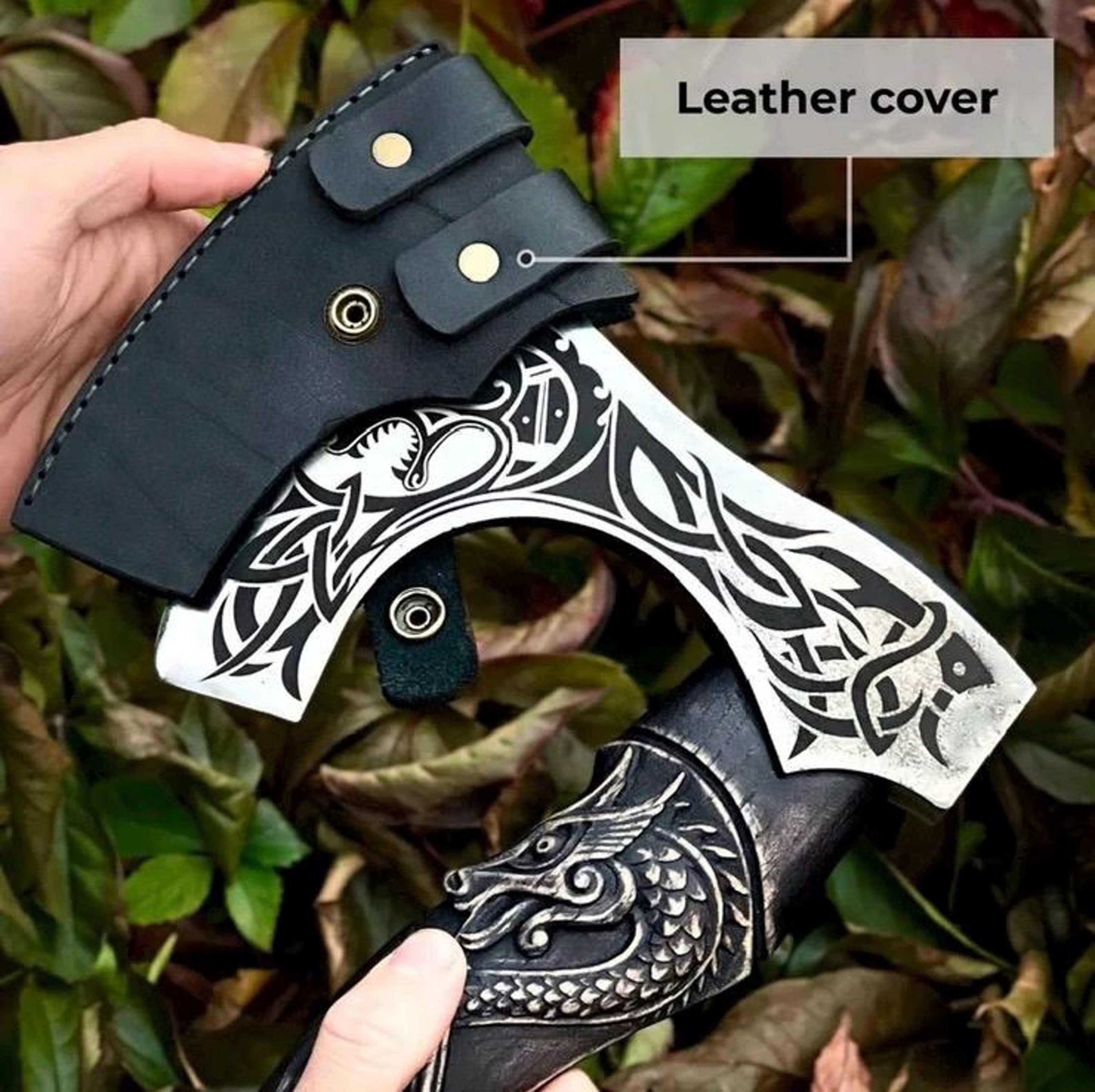 Premium Viking Hunting Axe Hand Forged Steel Axe With Leather Sheath  Norse Inspired Axe 0