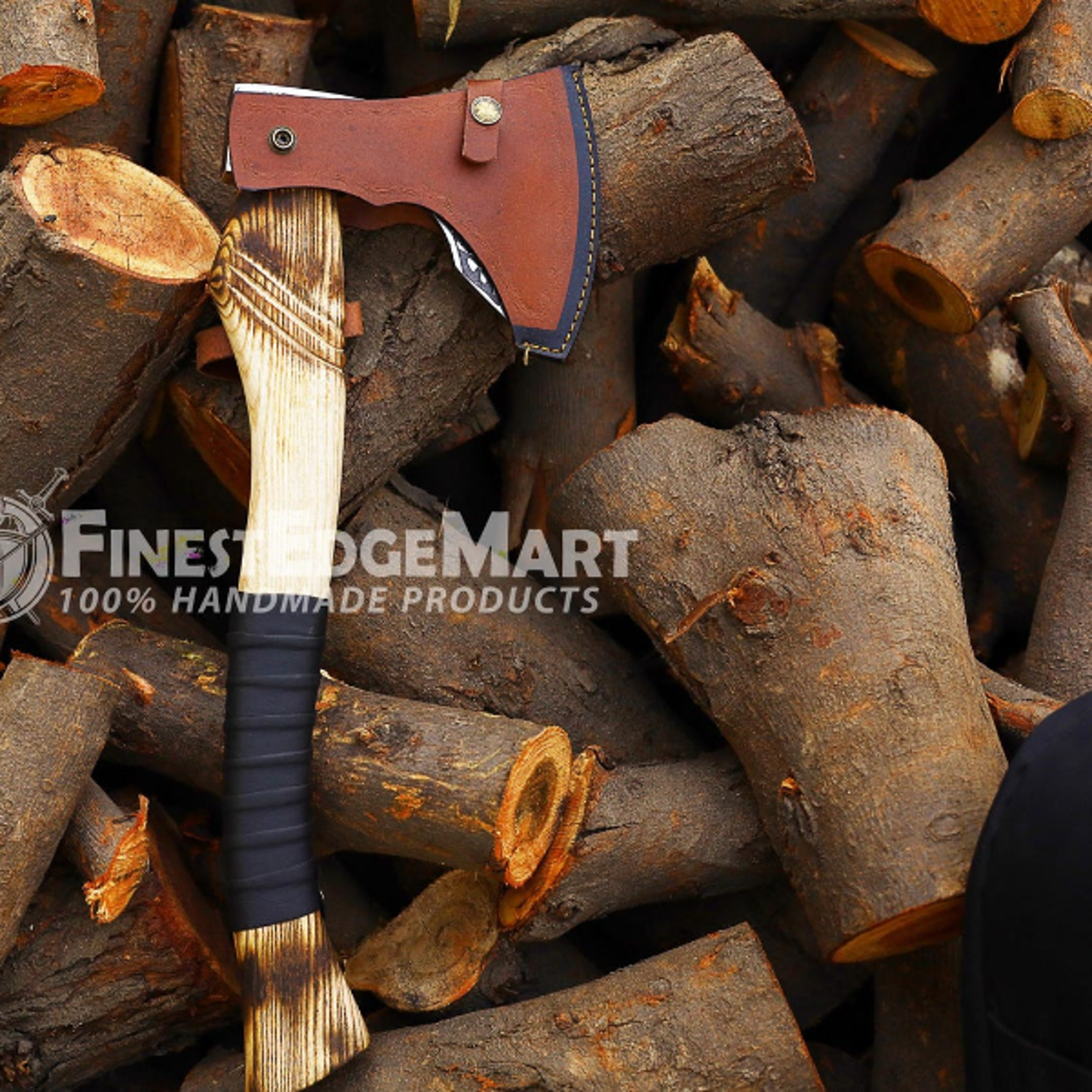 HighQuality Custom Engraved Carbon Steel Camping Axe With Ash Wood Handle For Outdoor Adventures 4
