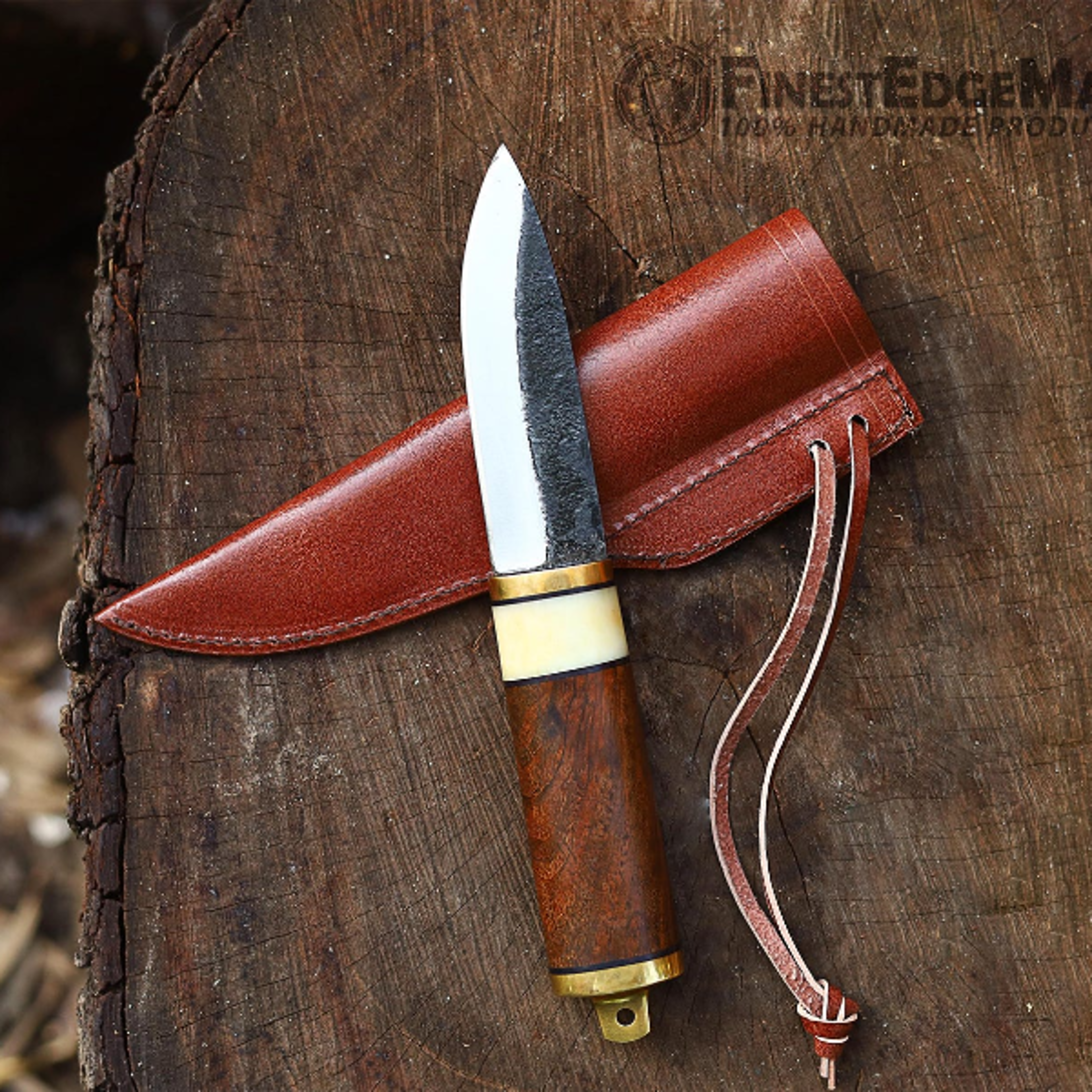 HighQuality Forged Steel Pocket Knife With Pakka Wood And Camel Bone Handle Brass Bolster And Handm