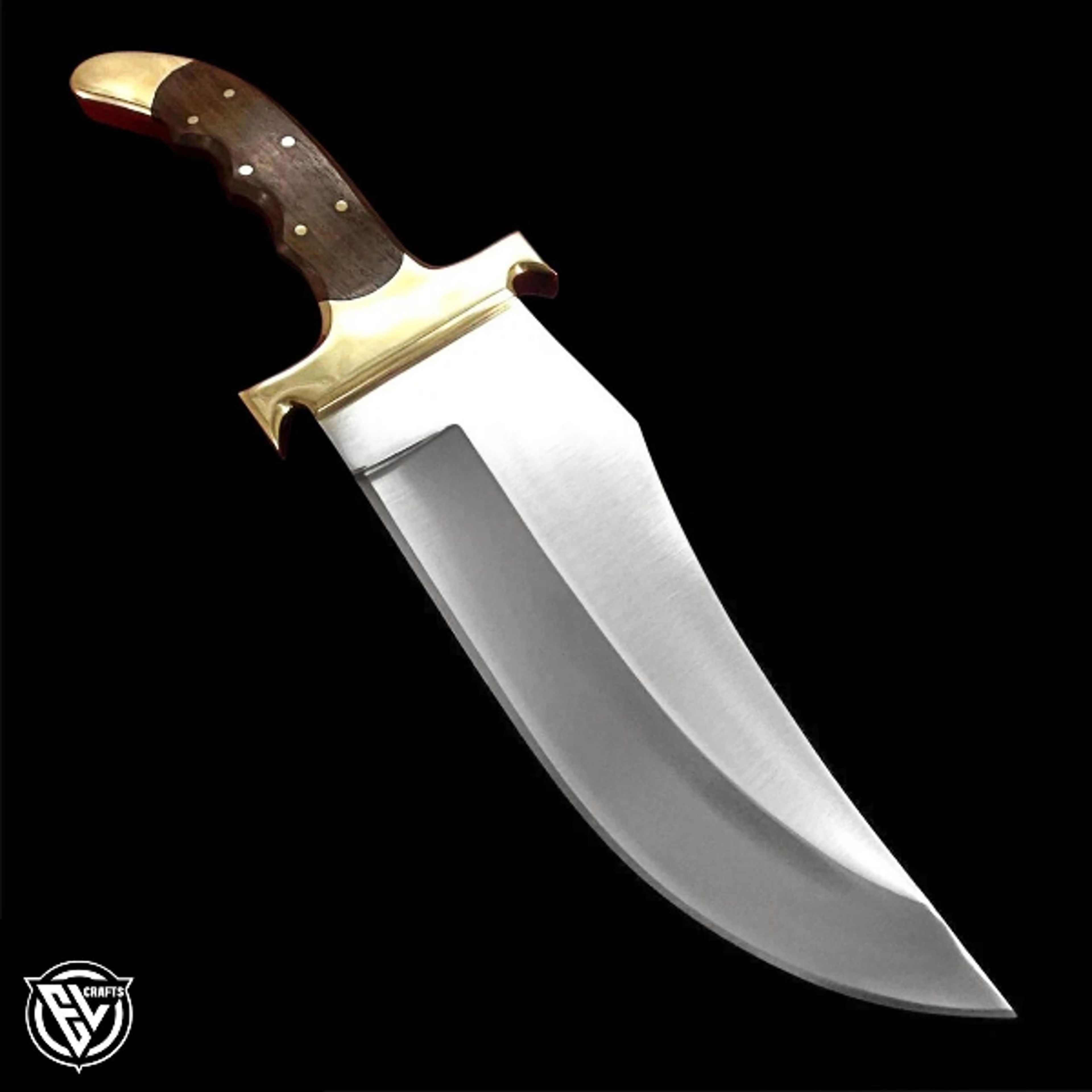 Handcrafted D2 Steel Bowie Knife With Rosewood Handle And Brass Bolsters  Perfect Collectible For O