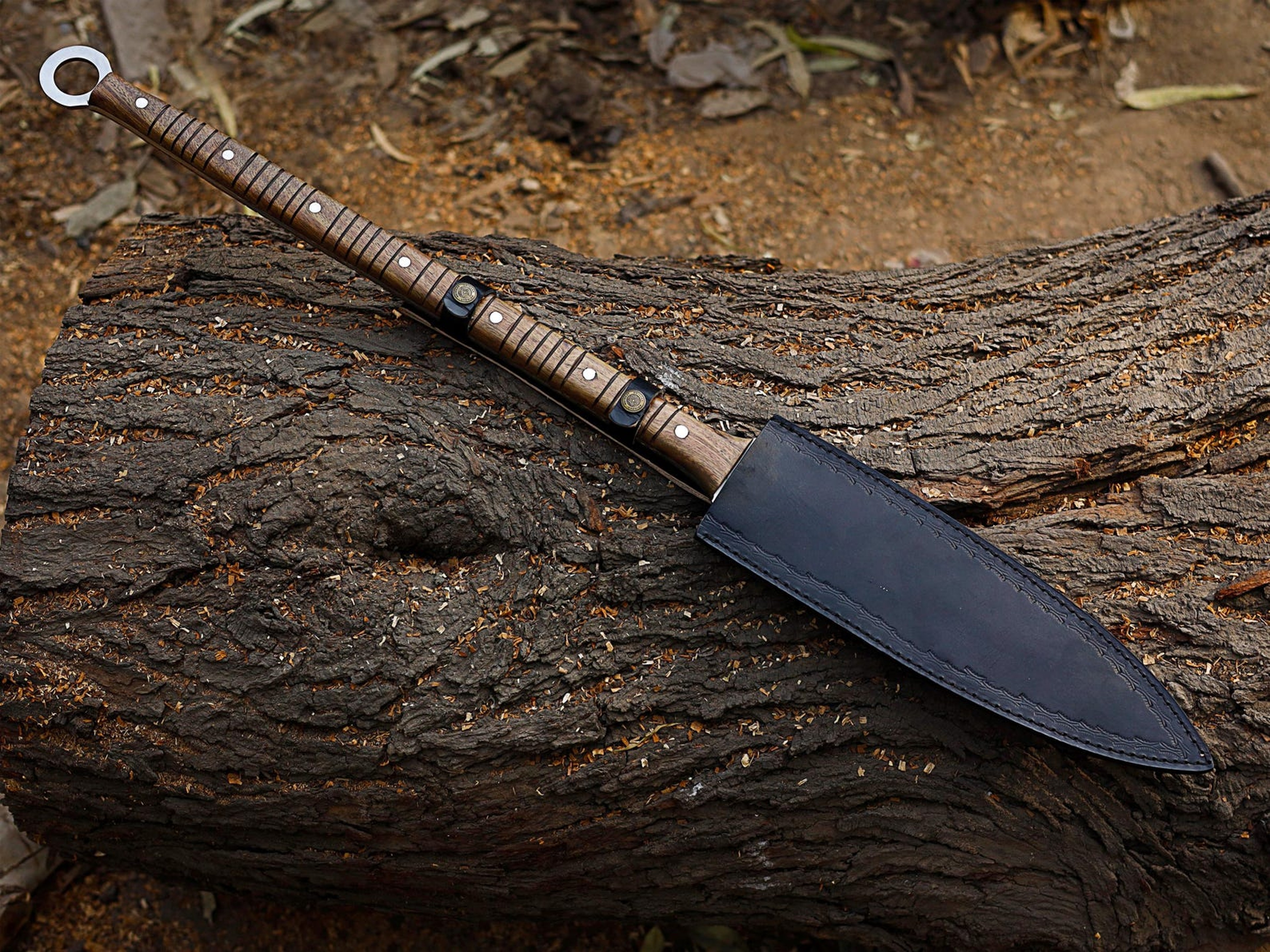 Hand Forged Collectible Spear With 12 Inch Tempered Blade And Rosewood Leather Wrapped Handle 5