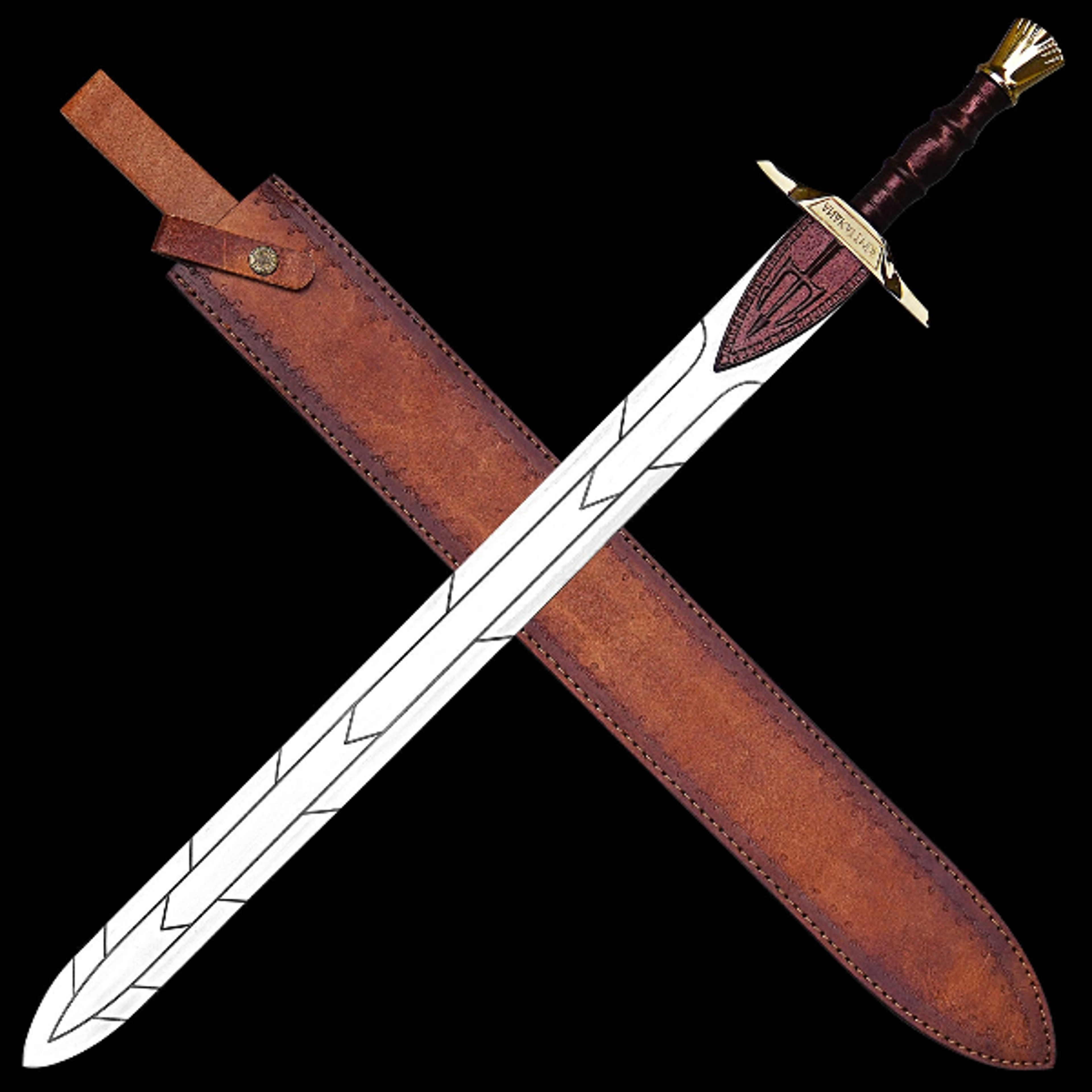 Percy Jackson Riptide Anaklusmos Sword Collectible With Leather Sheath Perfect Anniversary Gift For