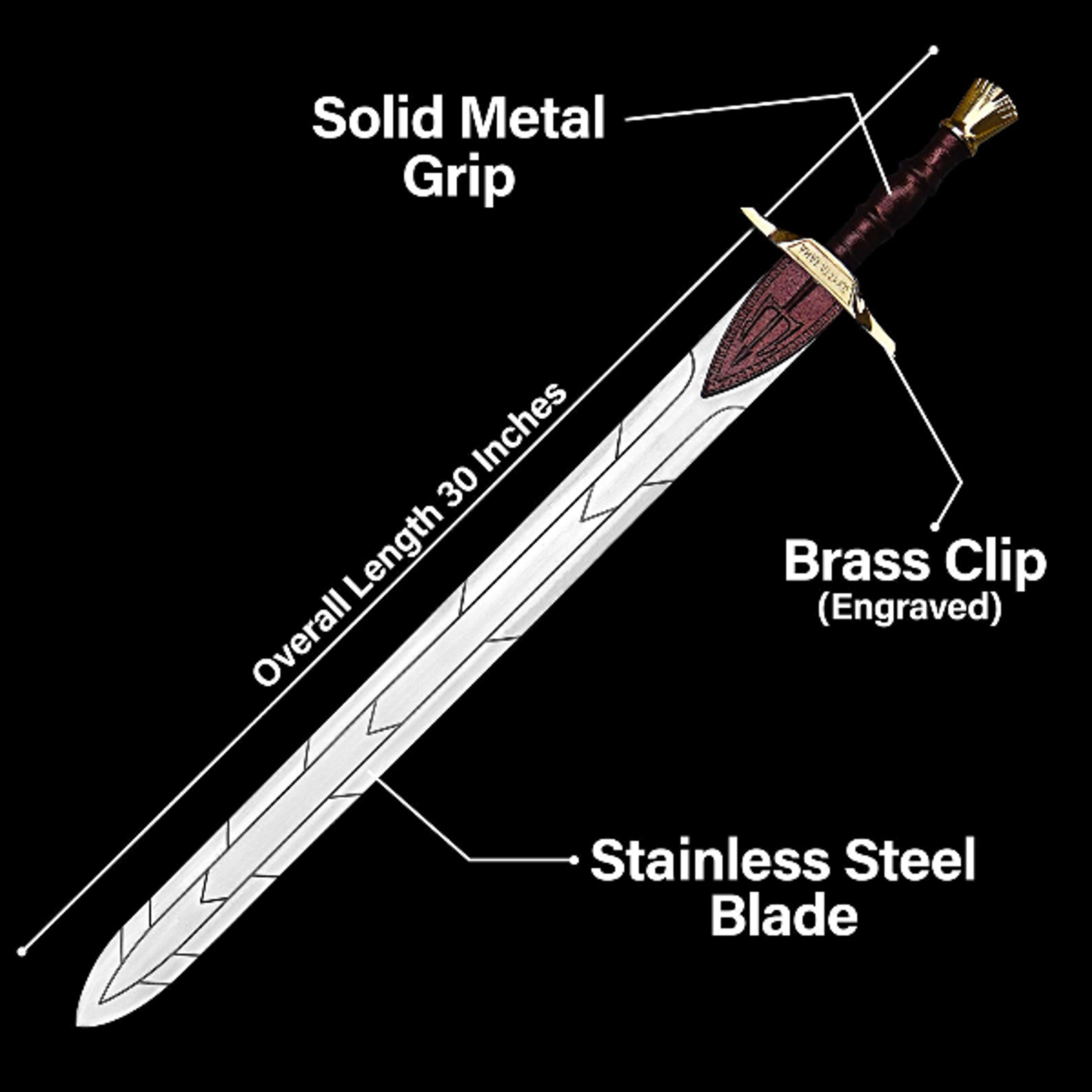 Percy Jackson Riptide Anaklusmos Sword Collectible With Leather Sheath Perfect Anniversary Gift For