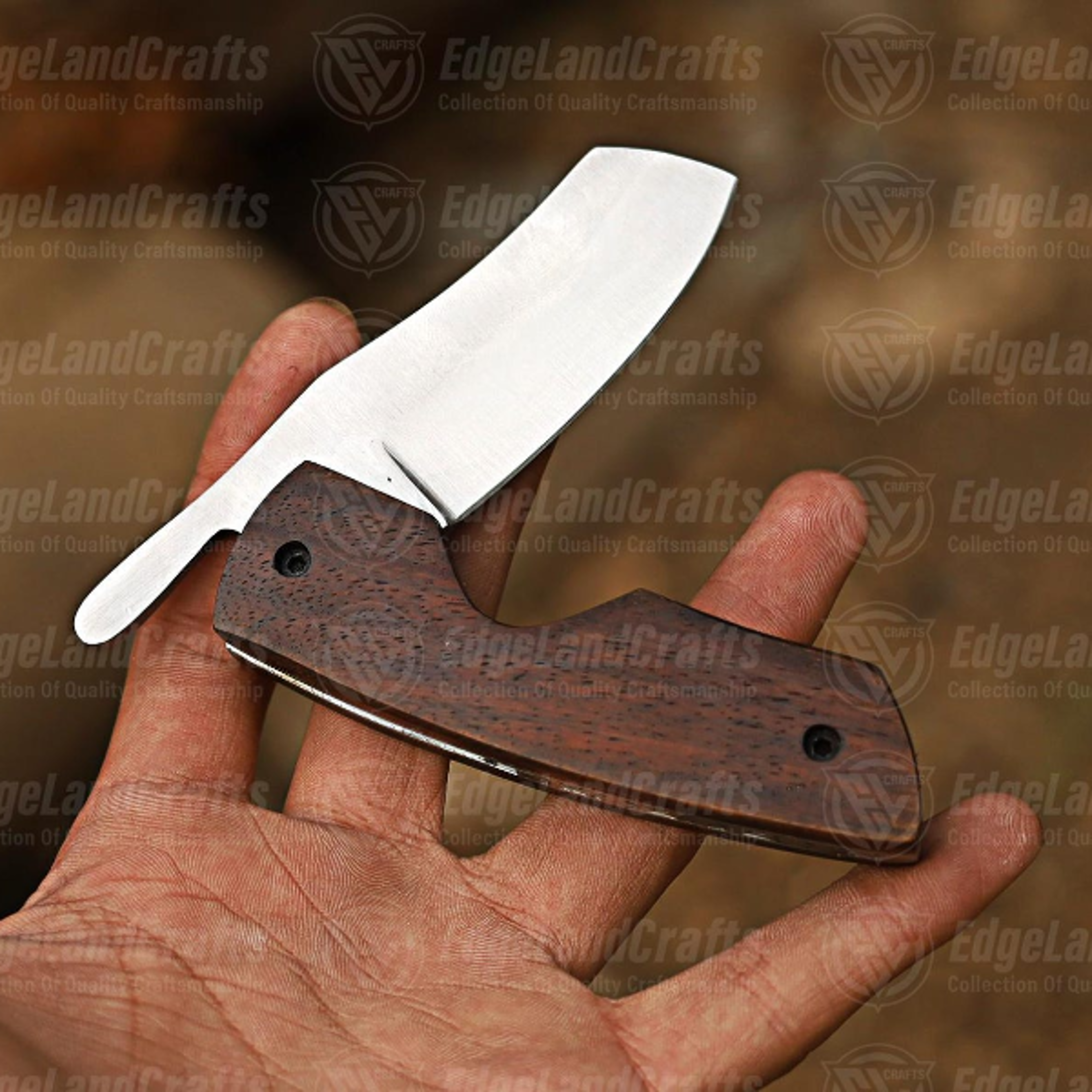 Personalized Compact Stainless Steel Cigar Cutter With Rosewood Handle  Ideal Travel Gift For Cigar