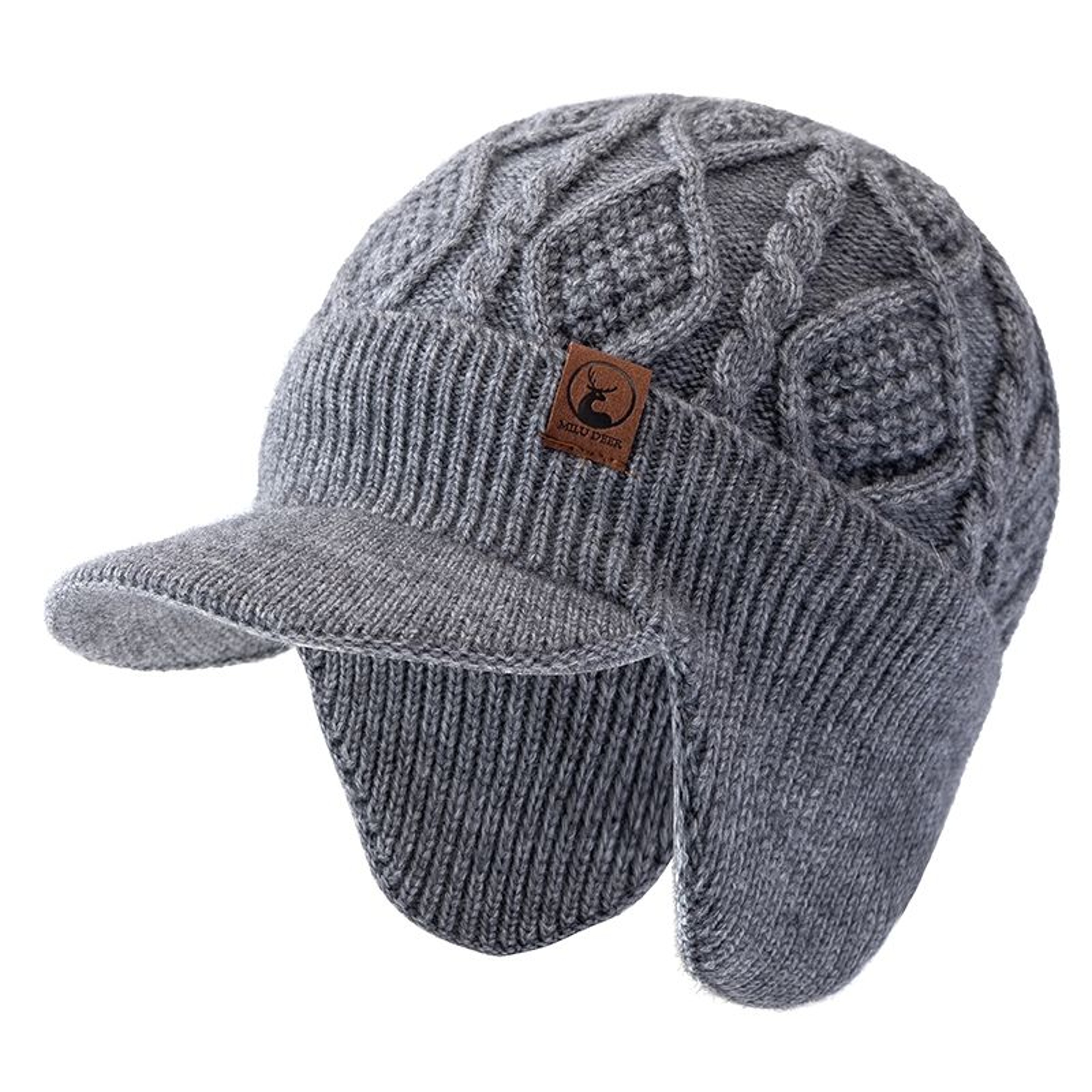Winter Earflap Beanie For Cold Wind Protection Thick Knit Hat With Plush Lining 8