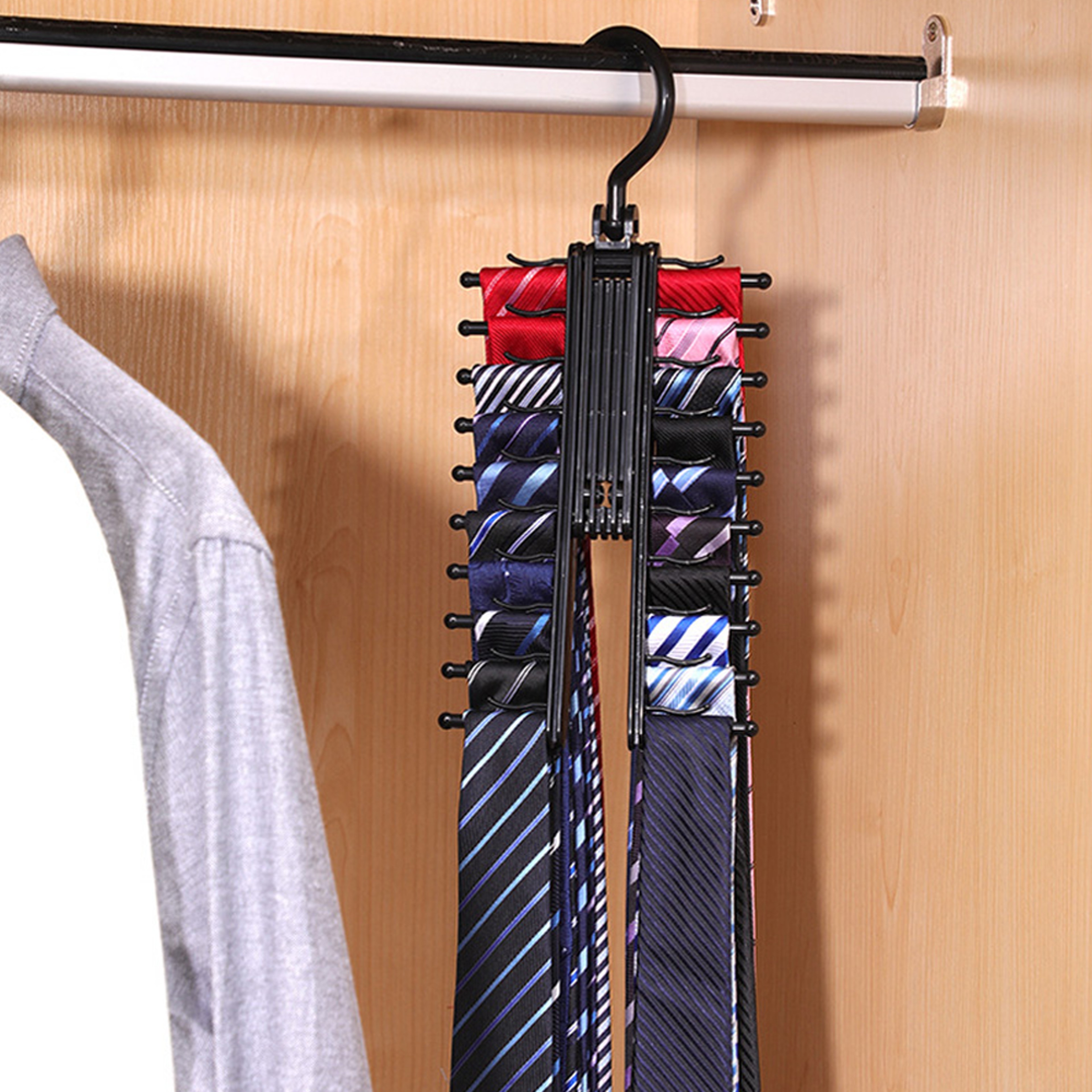 360° Rotating Cross Shaped Tie Hanger – view 1