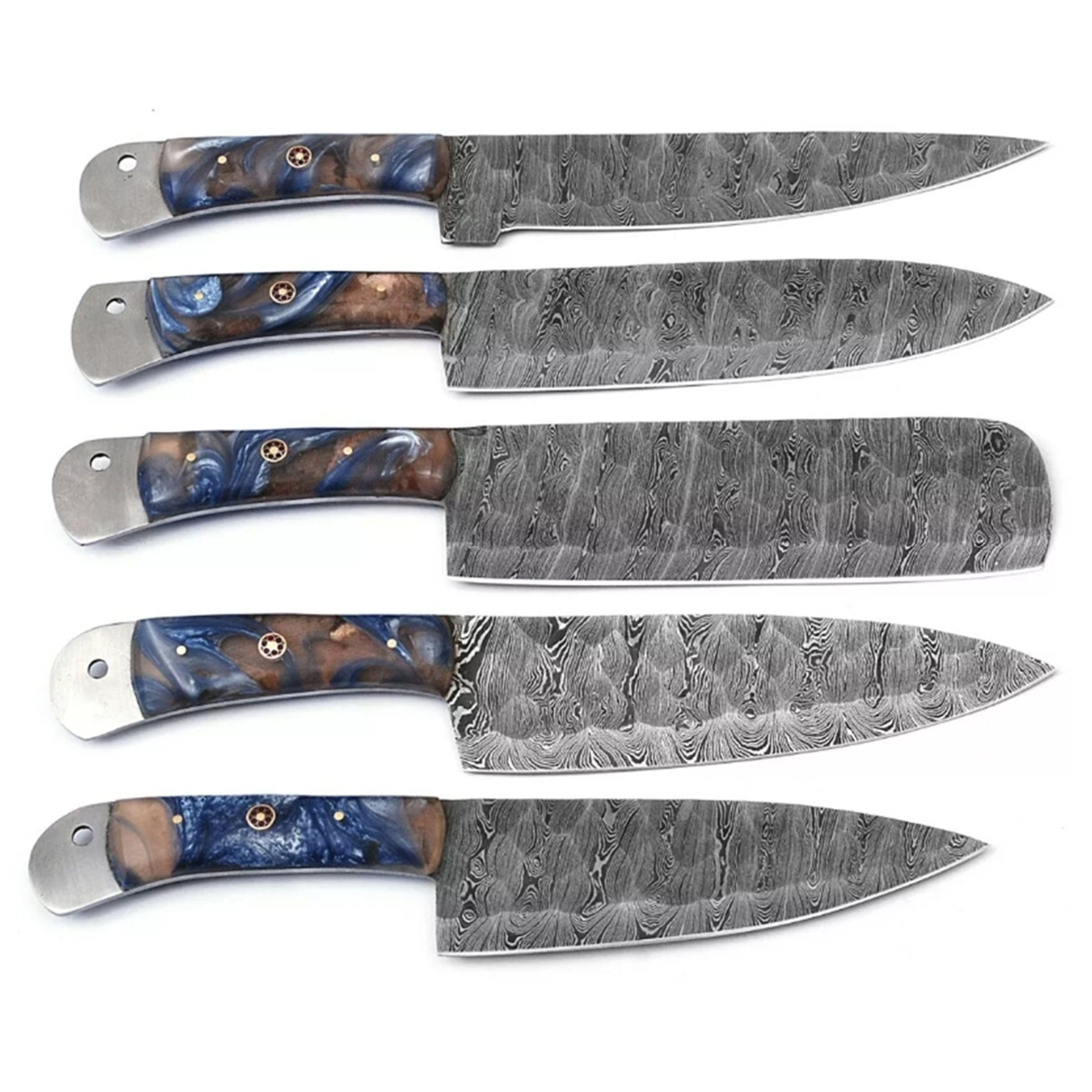 Premium Handmade Damascus Steel Chef Knife Set – 5-Piece with Ergonomic Rosewood Handles for Professional Kitchen Use – view 2