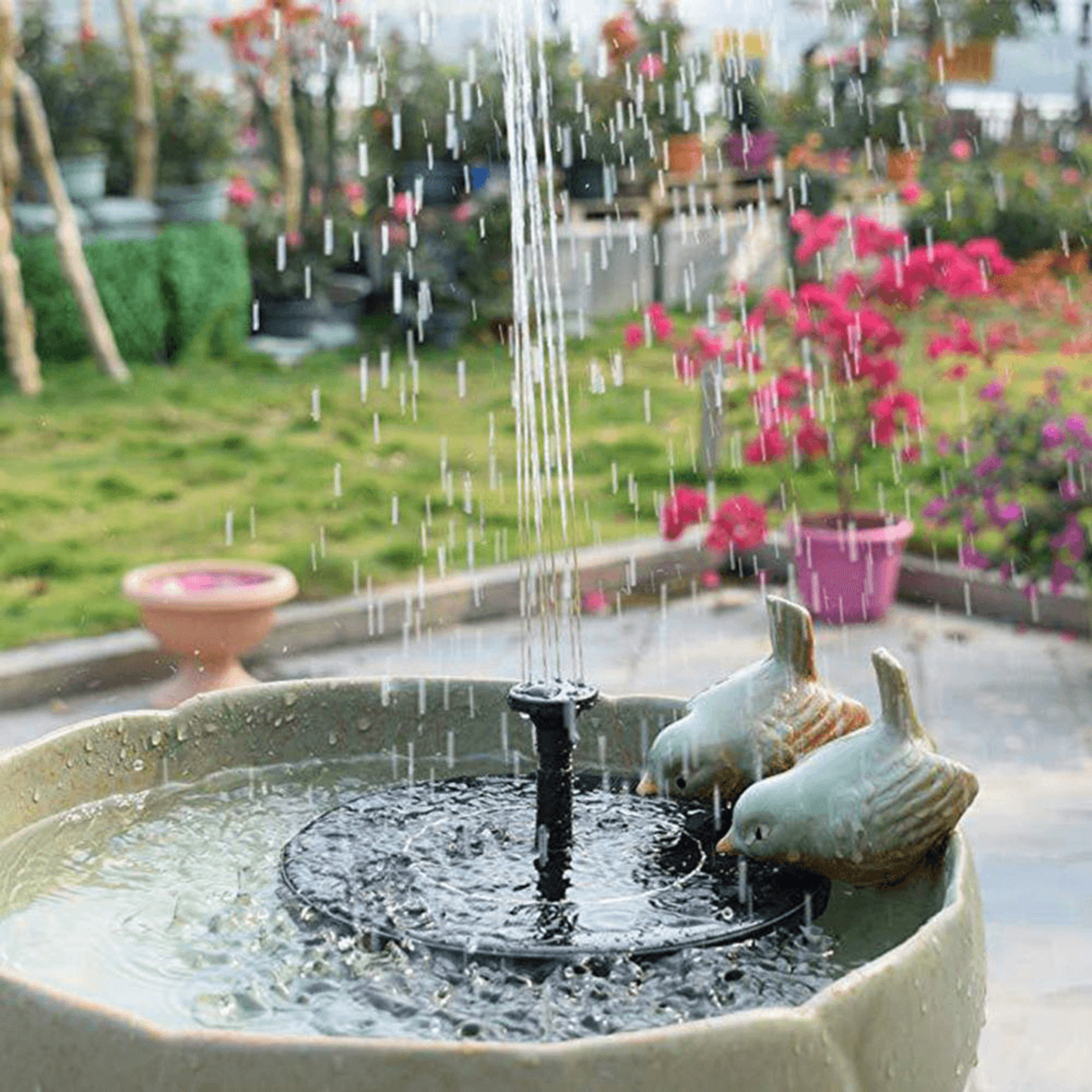 Solar-Powered Bird Fountain Kit - No Setup! – view 1